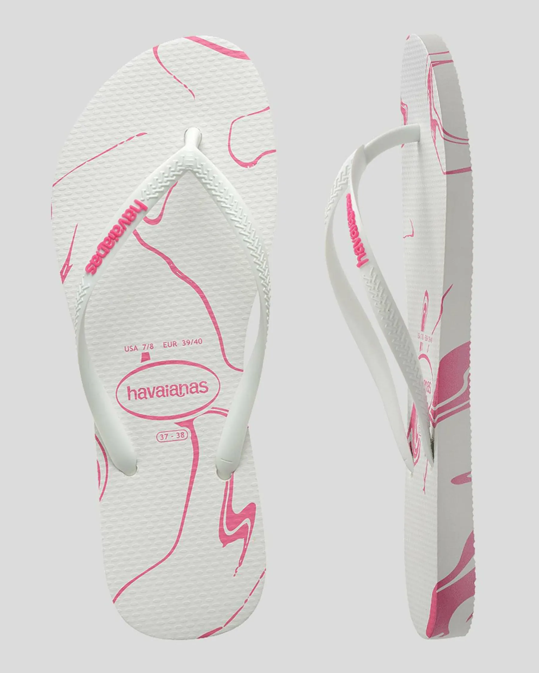 Slim Marble Thongs Women Flip Flops