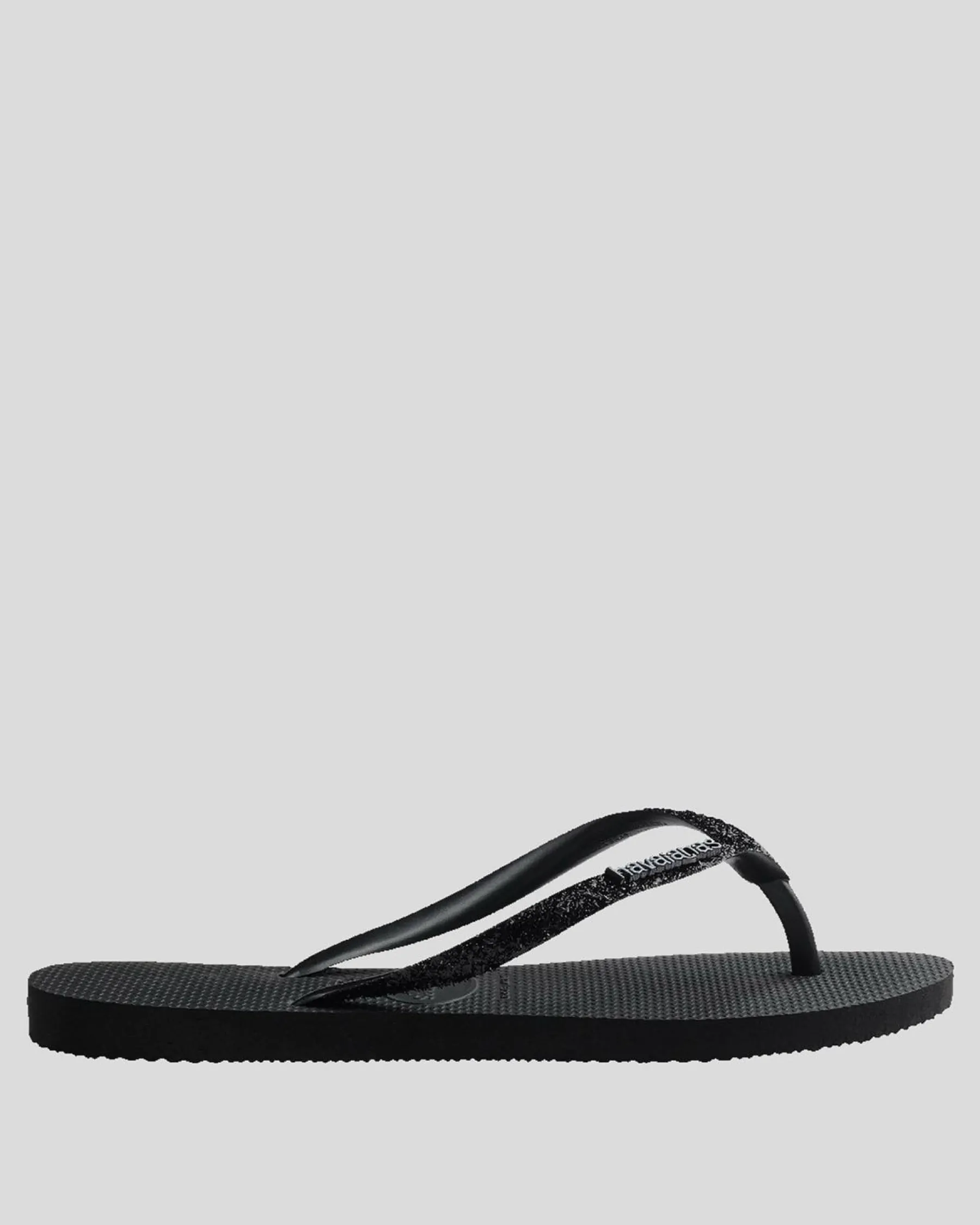 Flip Flops*Havaianas Slim Metal Logo Glitter II Thongs Black/dark Grey