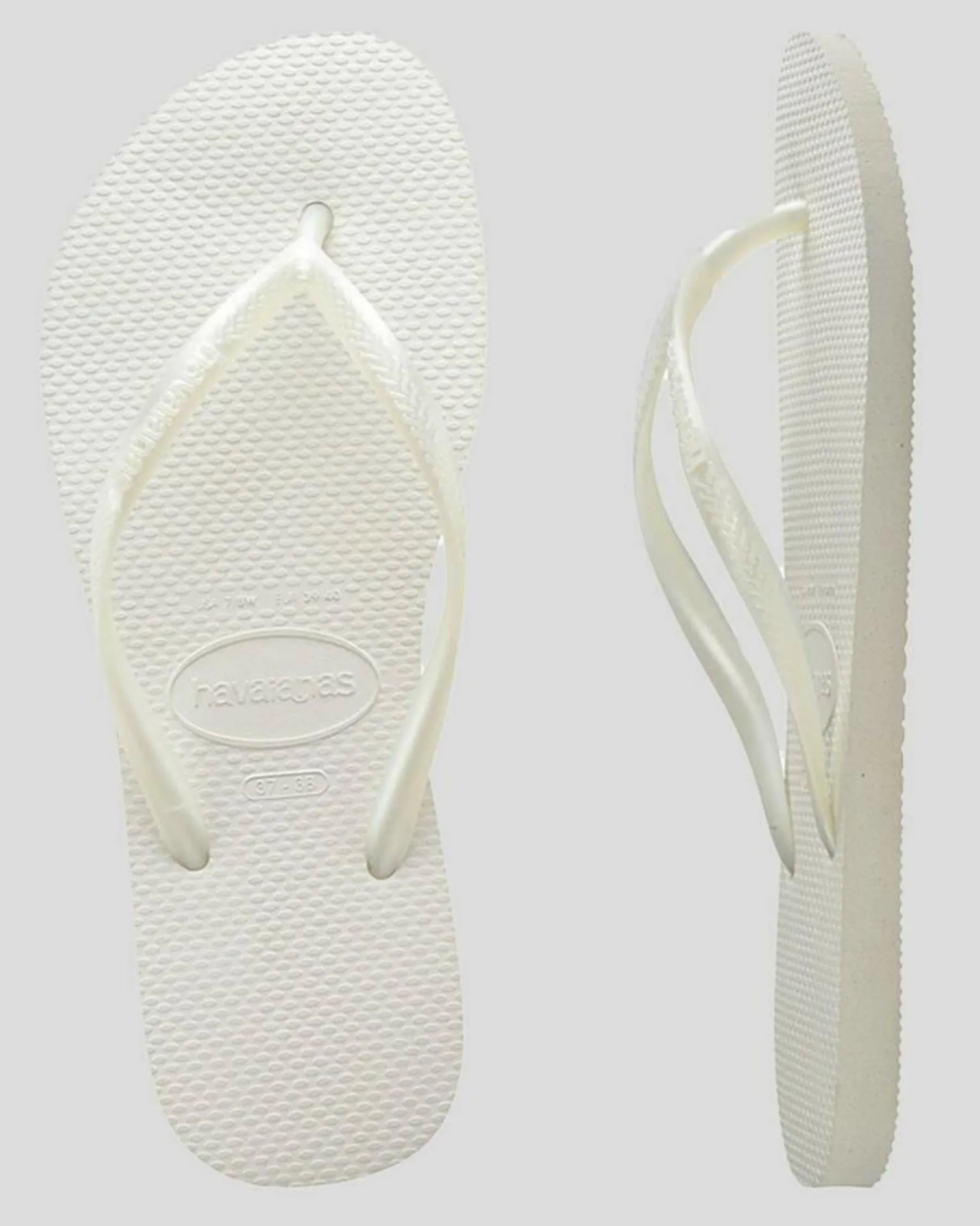 Flip Flops*Havaianas Slim Metallic Thongs White