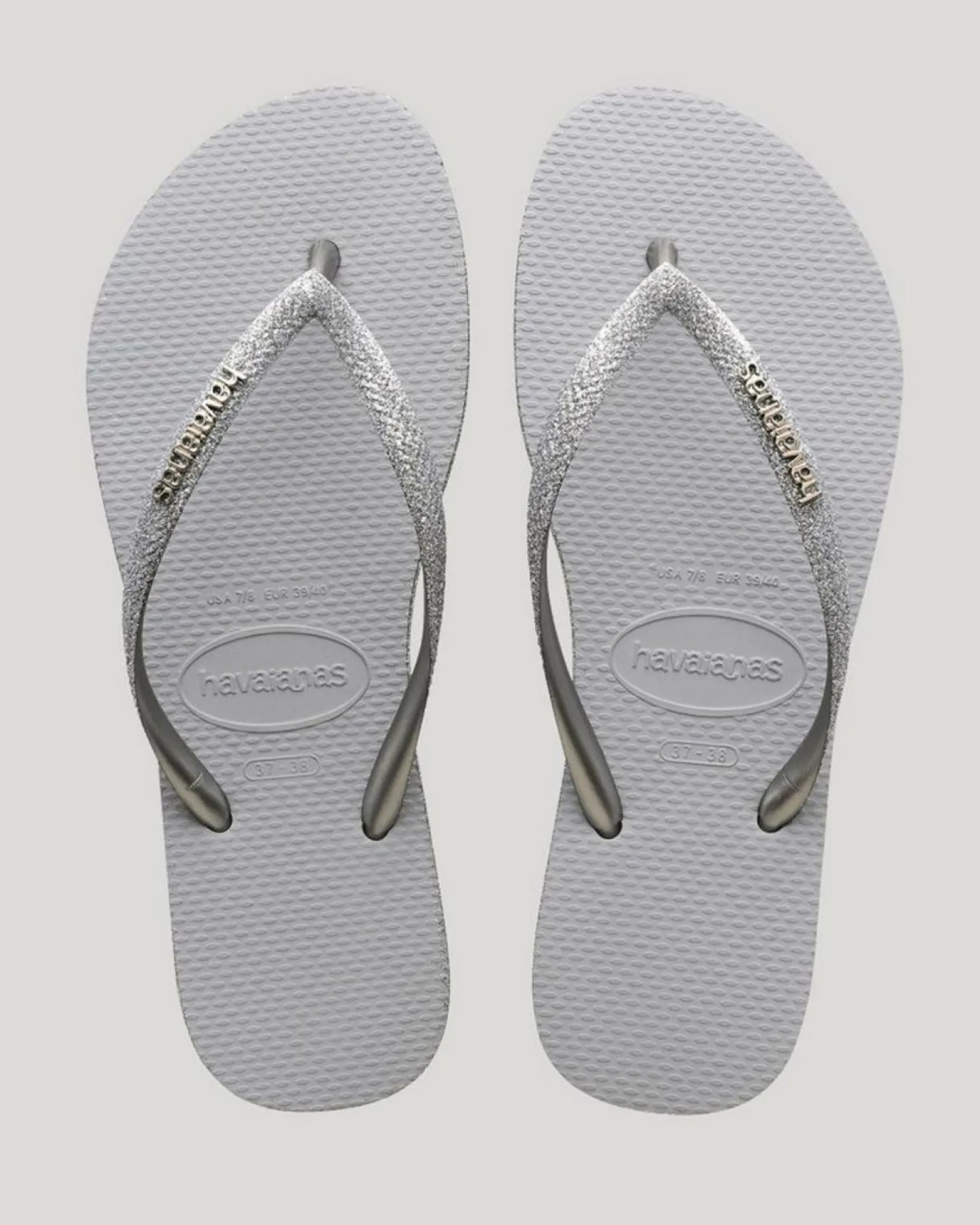 Flip Flops*Havaianas Slim Sparkle Thongs Ice Grey