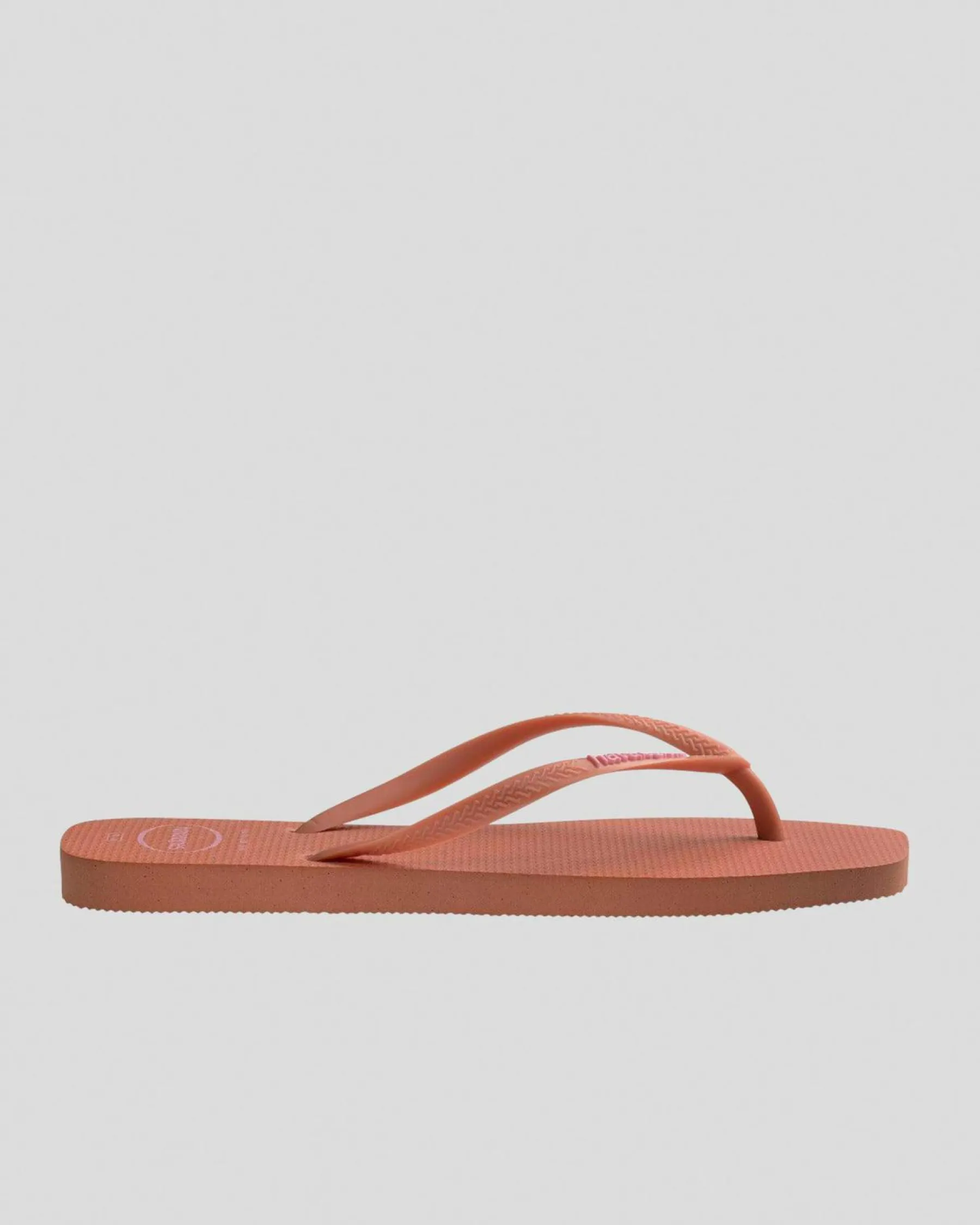 Flip Flops*Havaianas Slim Square Logo Thongs Pink Clay