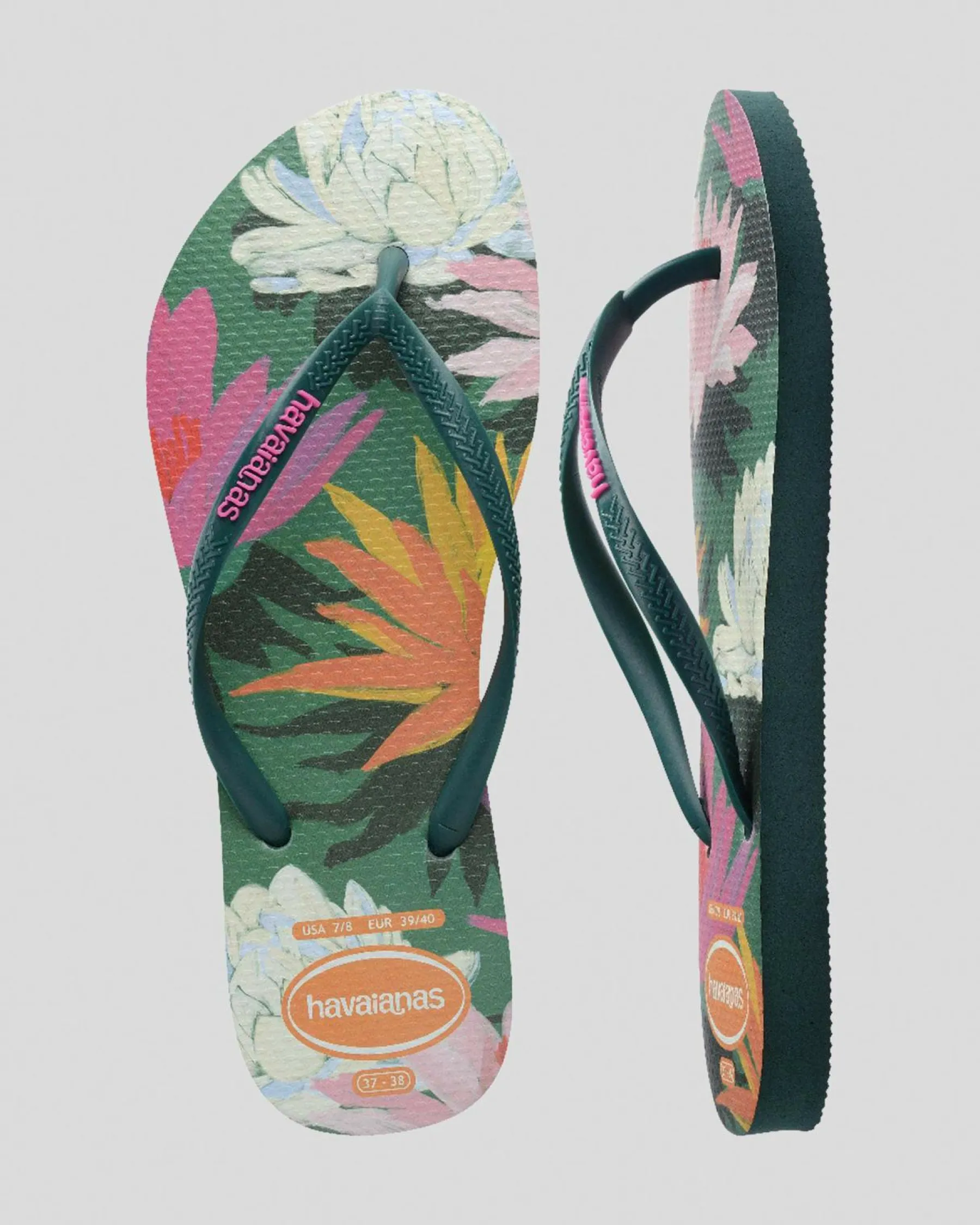 Flip Flops*Havaianas Slim Summer Bliss Thongs Pantanal Green