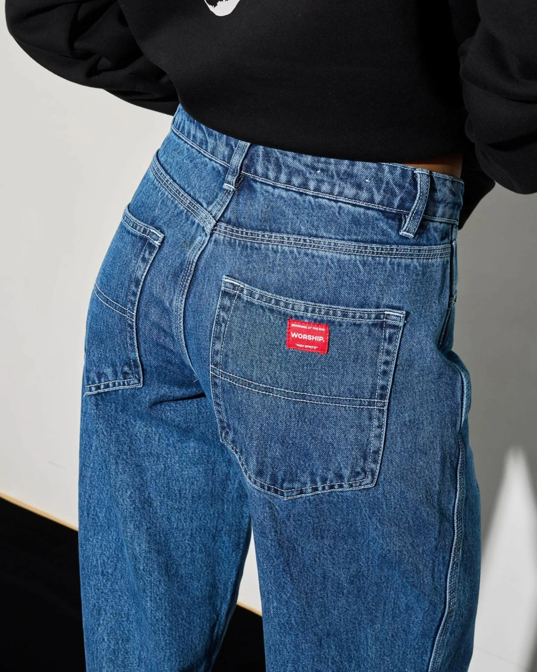 Denim|Bottoms*Worship Supplies Sloucher Jeans Steady Mid Blue