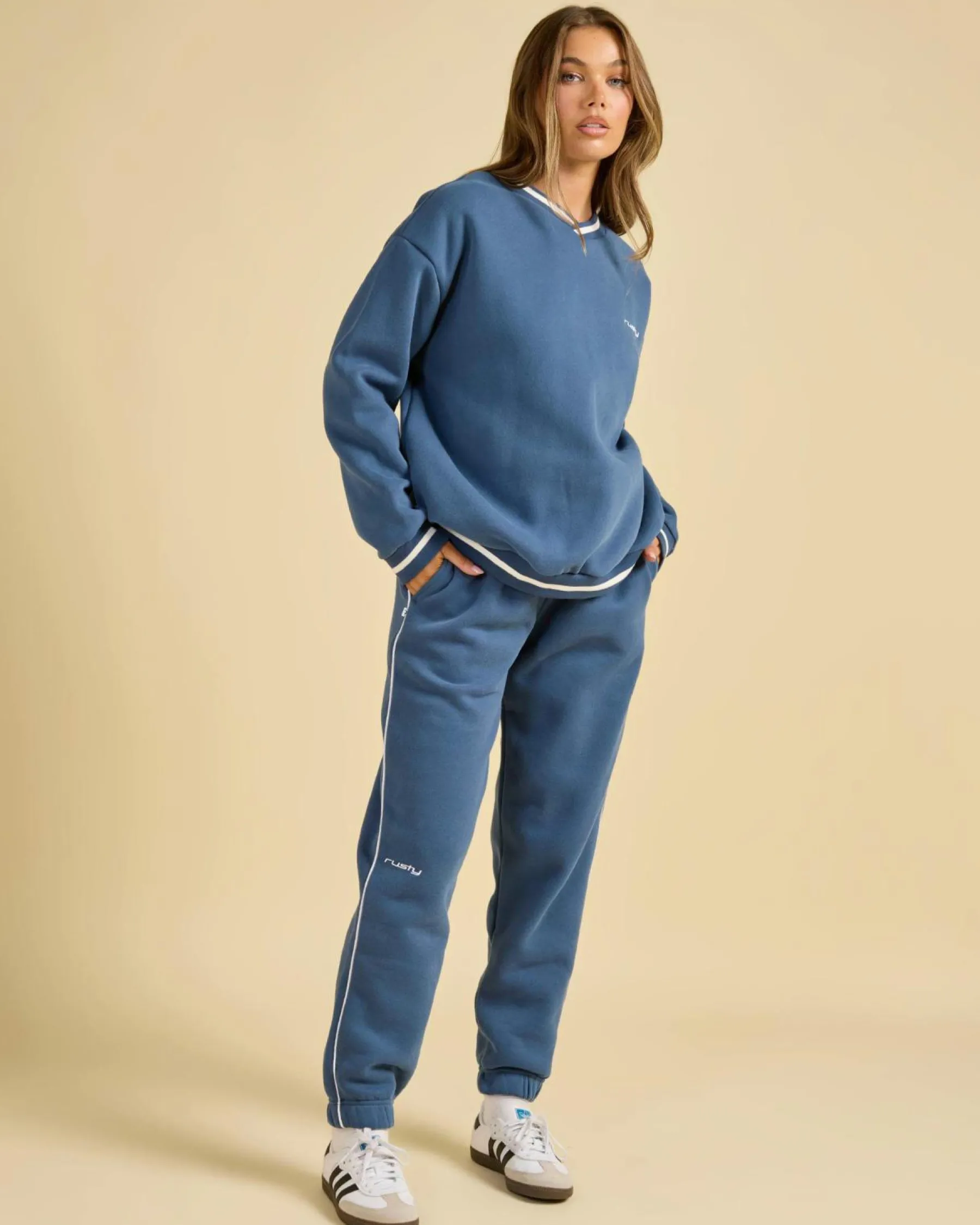 Sets|Activewear*Rusty South Cuffed Low Rise Track Pants Atlantic Blue