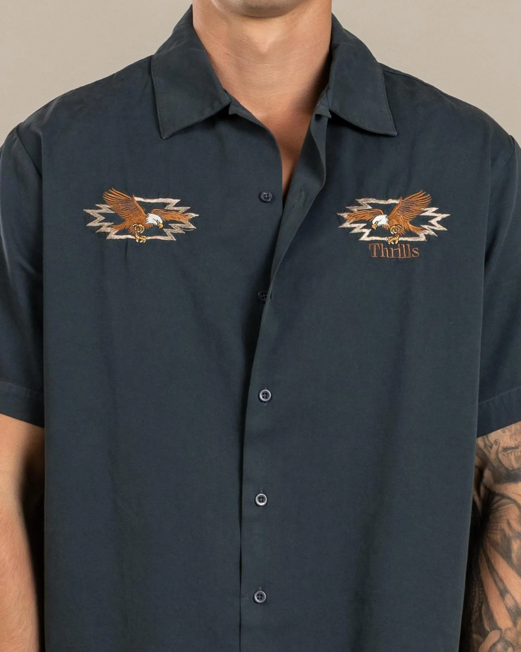 Tops & T-Shirts*Thrills 1st Grade Service Short Sleeve Shirt Petrol