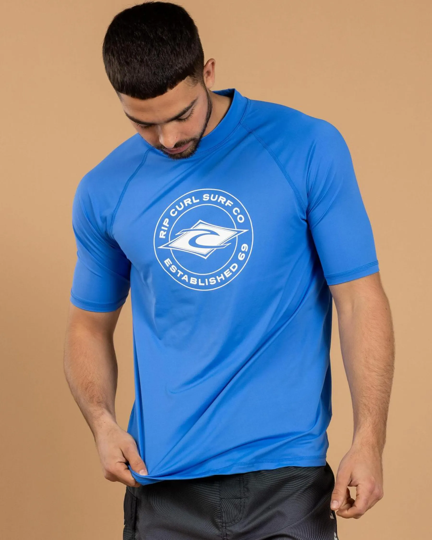 Rashies*Rip Curl Stapler Short Sleeve Rash Vest Blue Gum