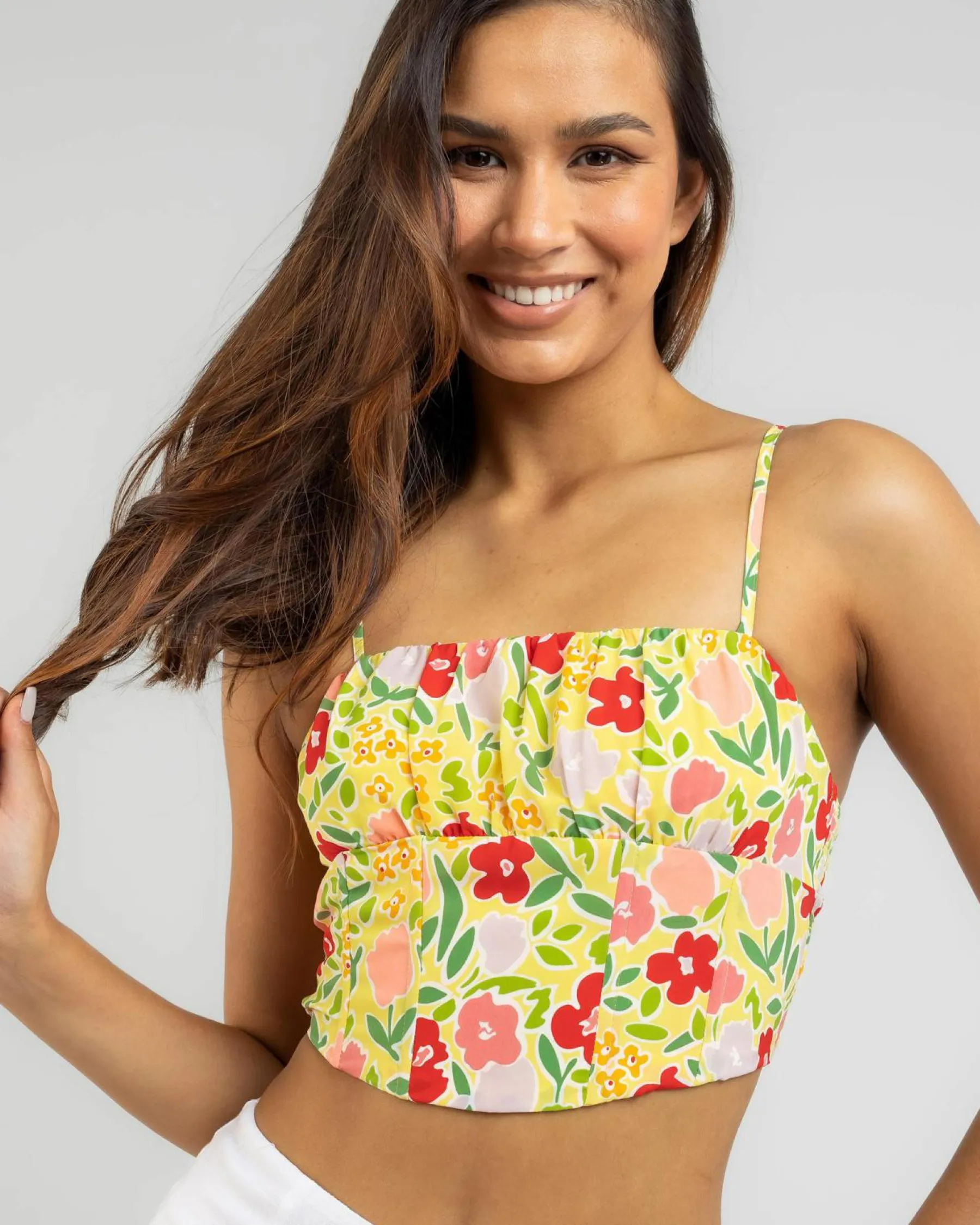 Hot Summer Flowers Corset Top Women Tops