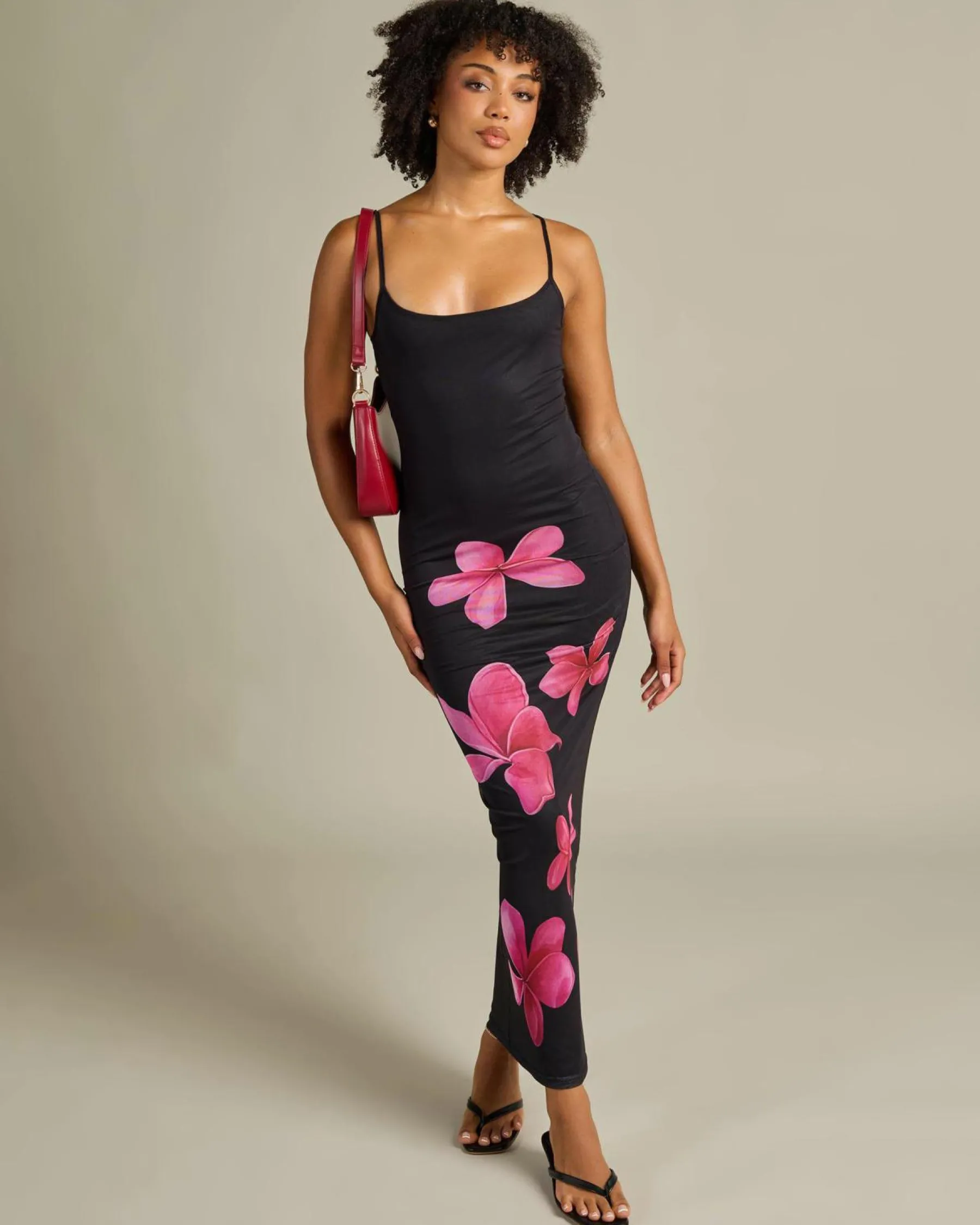 Dresses*Ava And Ever Susana Maxi Dress Black/pink Floral