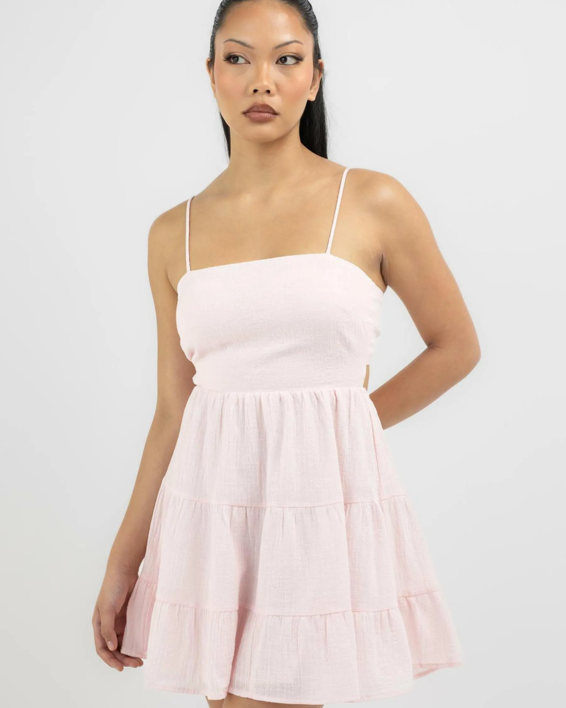 Linen Blend|Dresses*Mooloola Tabetha Dress Powder Pink