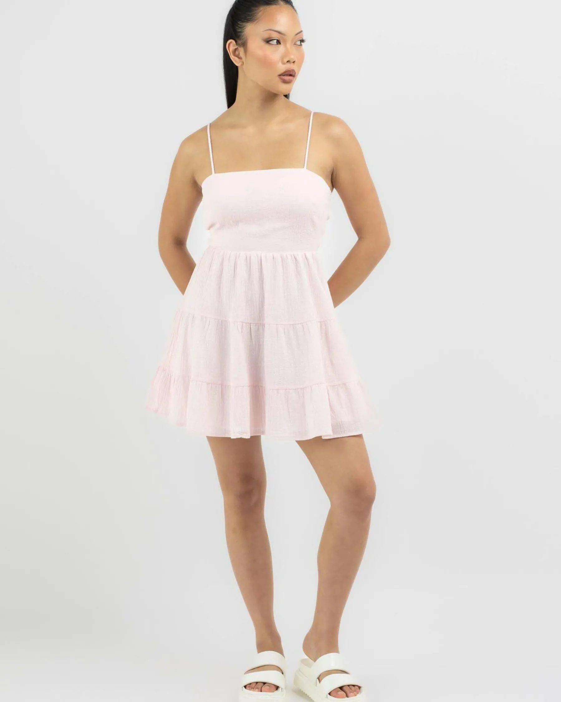 Linen Blend|Dresses*Mooloola Tabetha Dress Powder Pink
