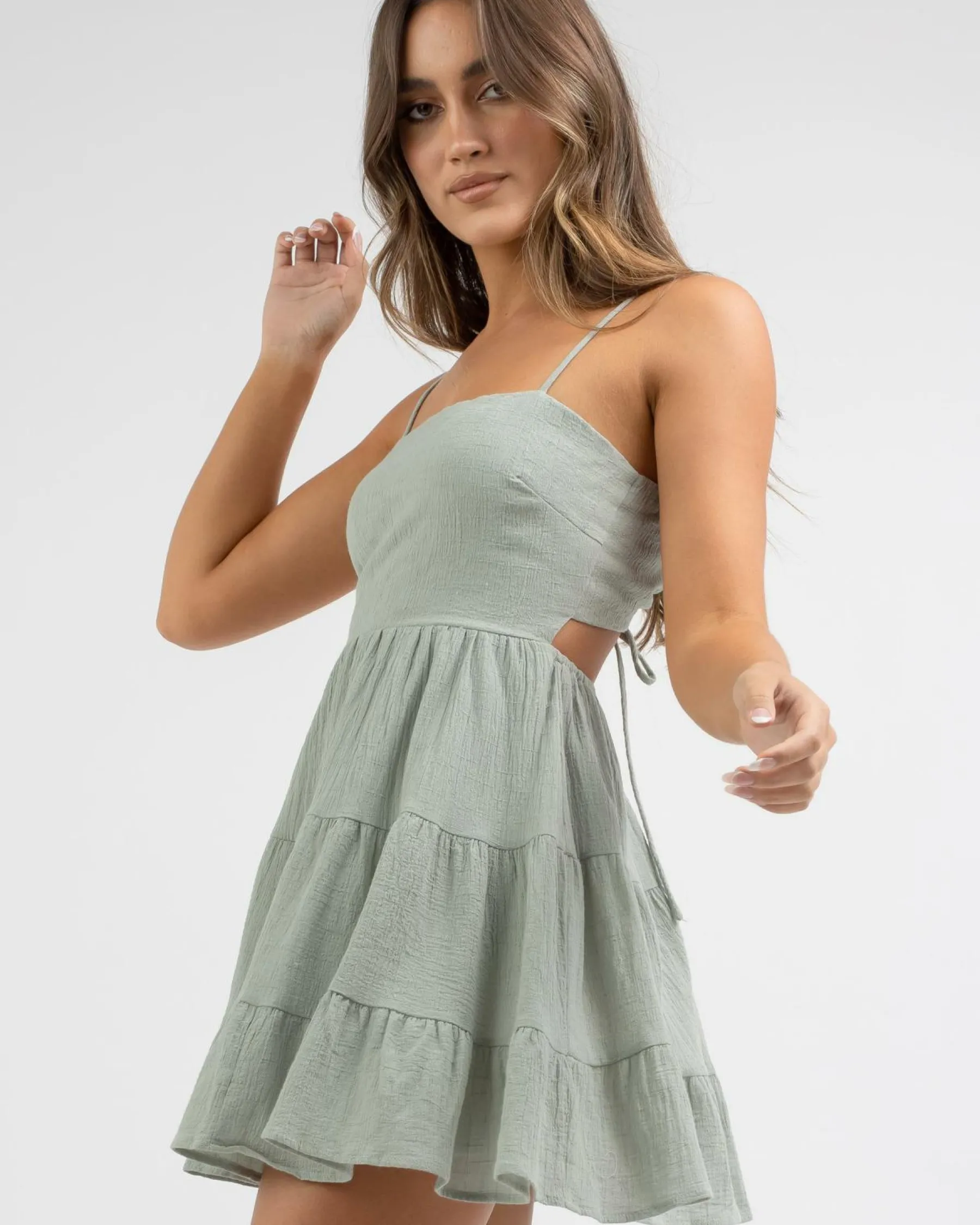 Linen Blend|Dresses*Mooloola Tabetha Dress Sage