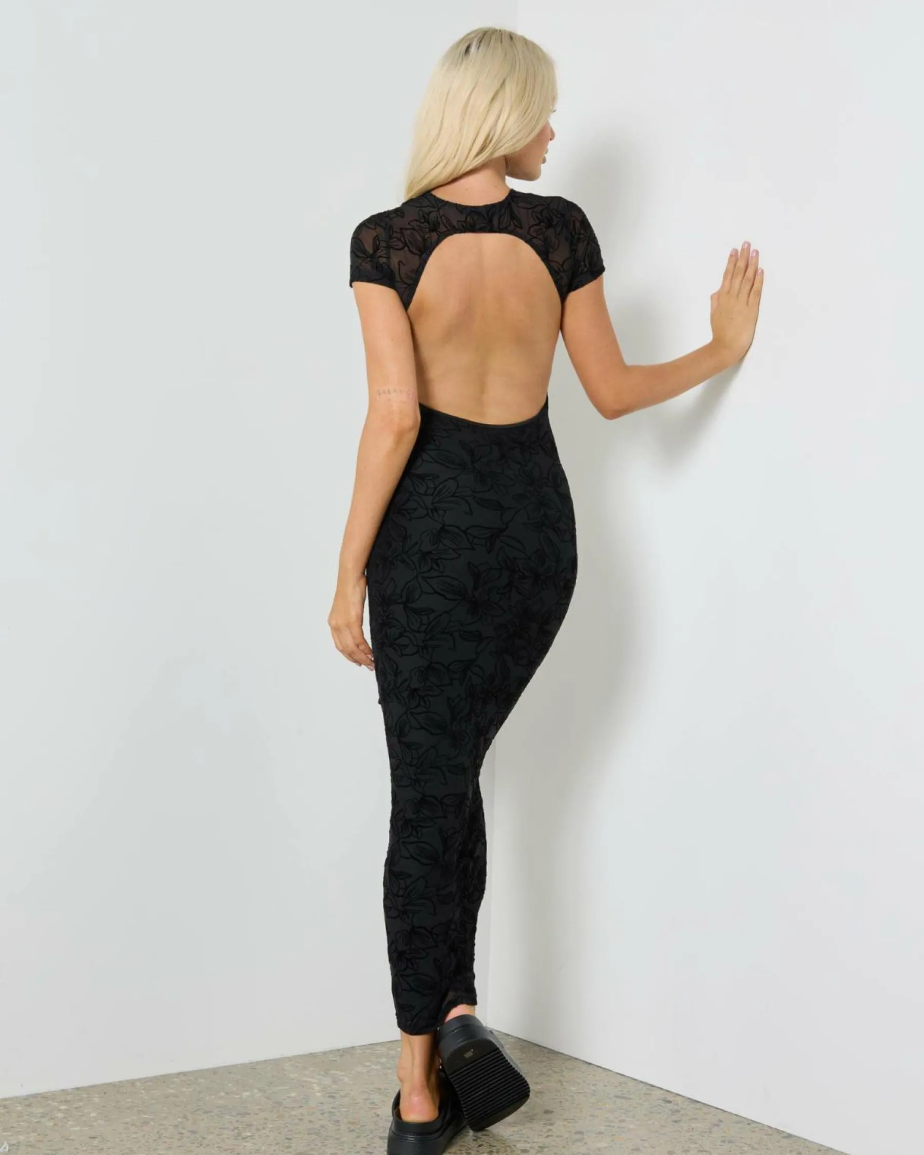 Dresses*Ava And Ever Tanya Maxi Dress Black Flocking