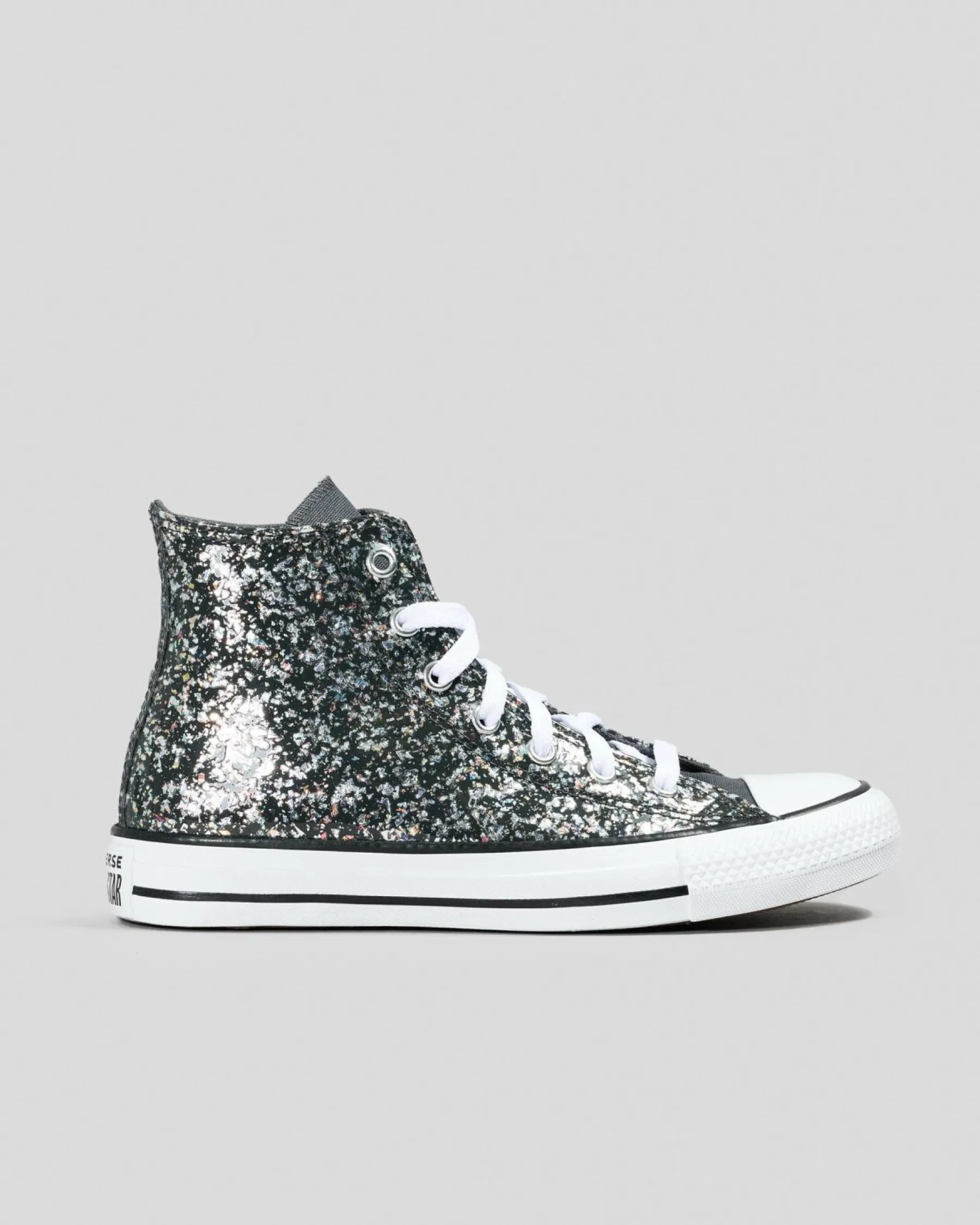 Sneakers*Converse Teen Girls' Chuck Taylor All Star Glitter Shoes Dark Matter/white/black