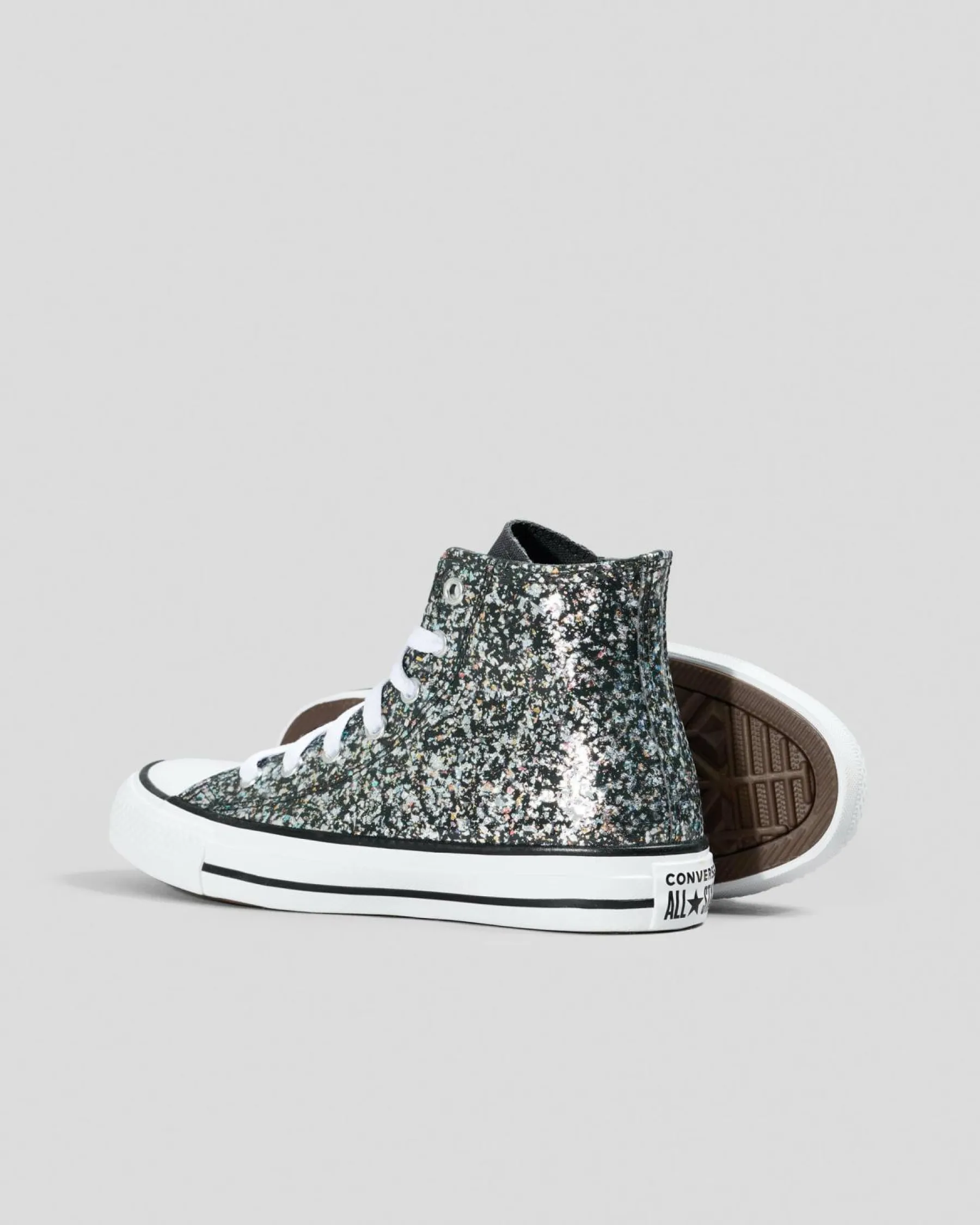 Sneakers*Converse Teen Girls' Chuck Taylor All Star Glitter Shoes Dark Matter/white/black