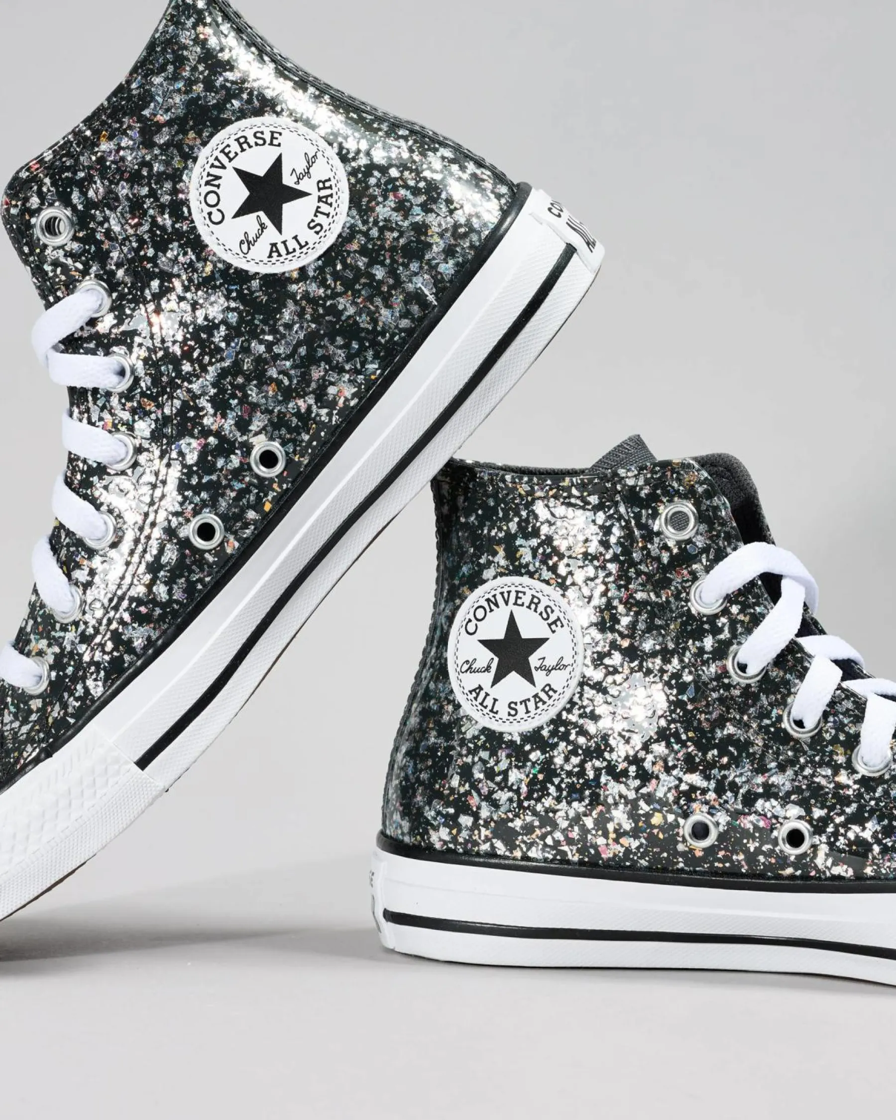 Sneakers*Converse Teen Girls' Chuck Taylor All Star Glitter Shoes Dark Matter/white/black
