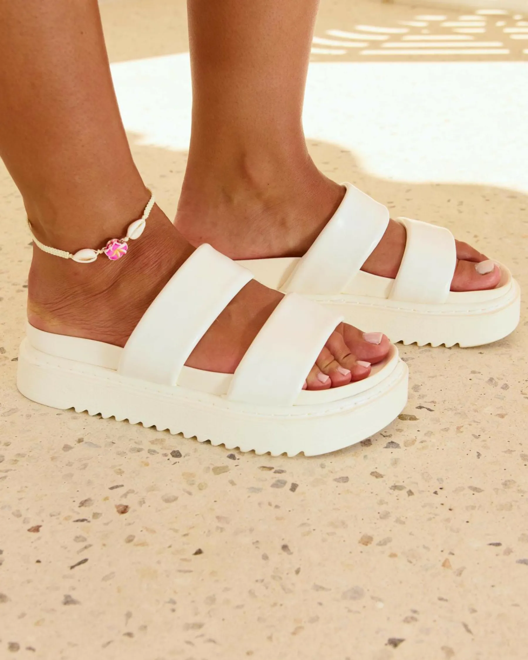 Sandals*Ava And Ever Tessa Flatform Shoes White/white