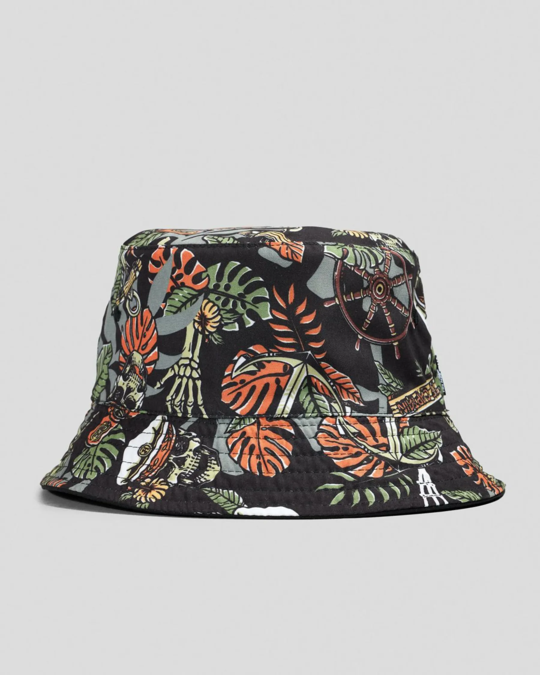 Headwear*The Mad Hueys The Island Captain Reversible Bucket Hat Black