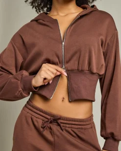 Sets|Jumpers & Hoodies*Mint Vanilla Thelma Zip Hoodie Espresso