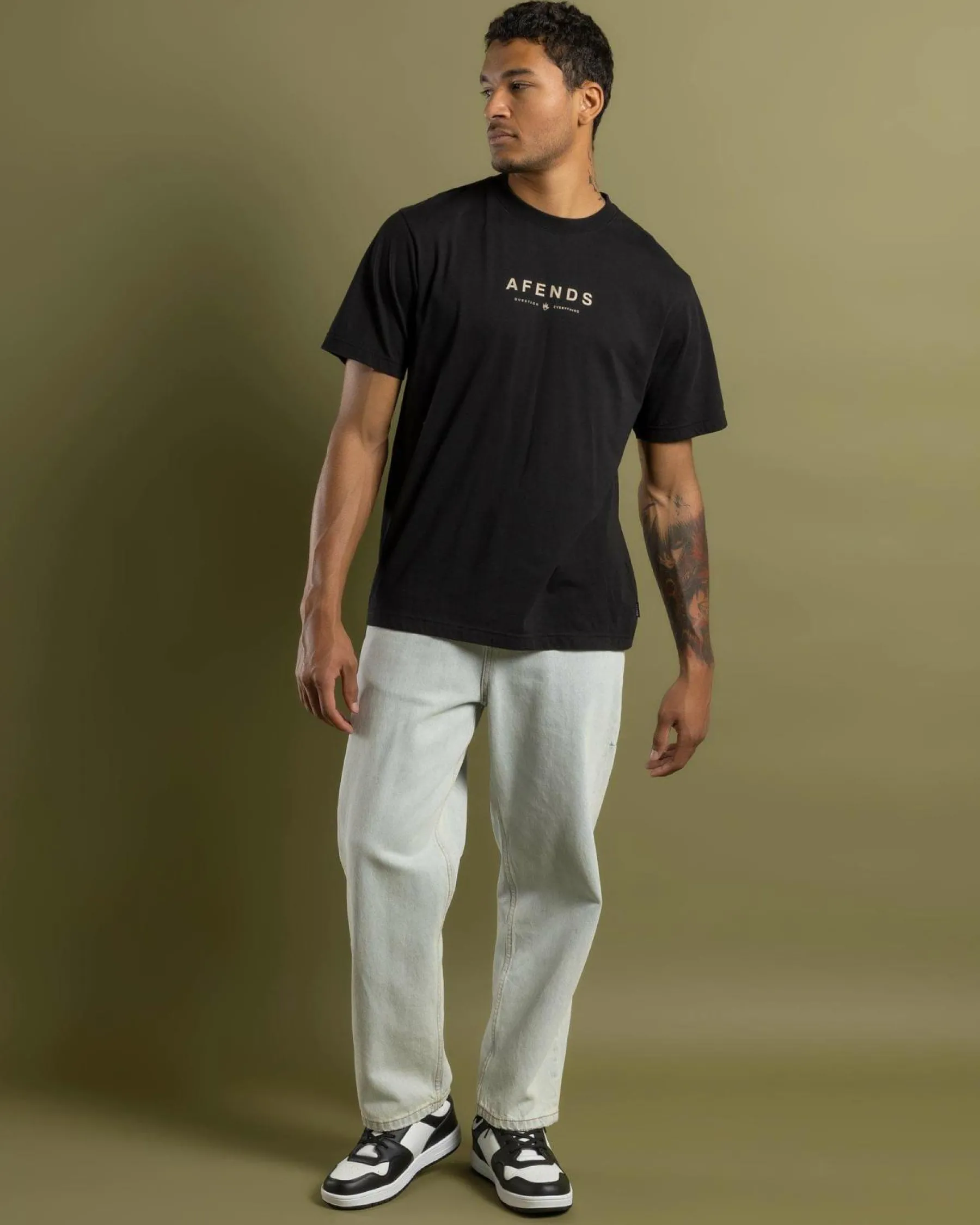 Tops & T-Shirts*Afends Thrown Out T-Shirt Black/taupe