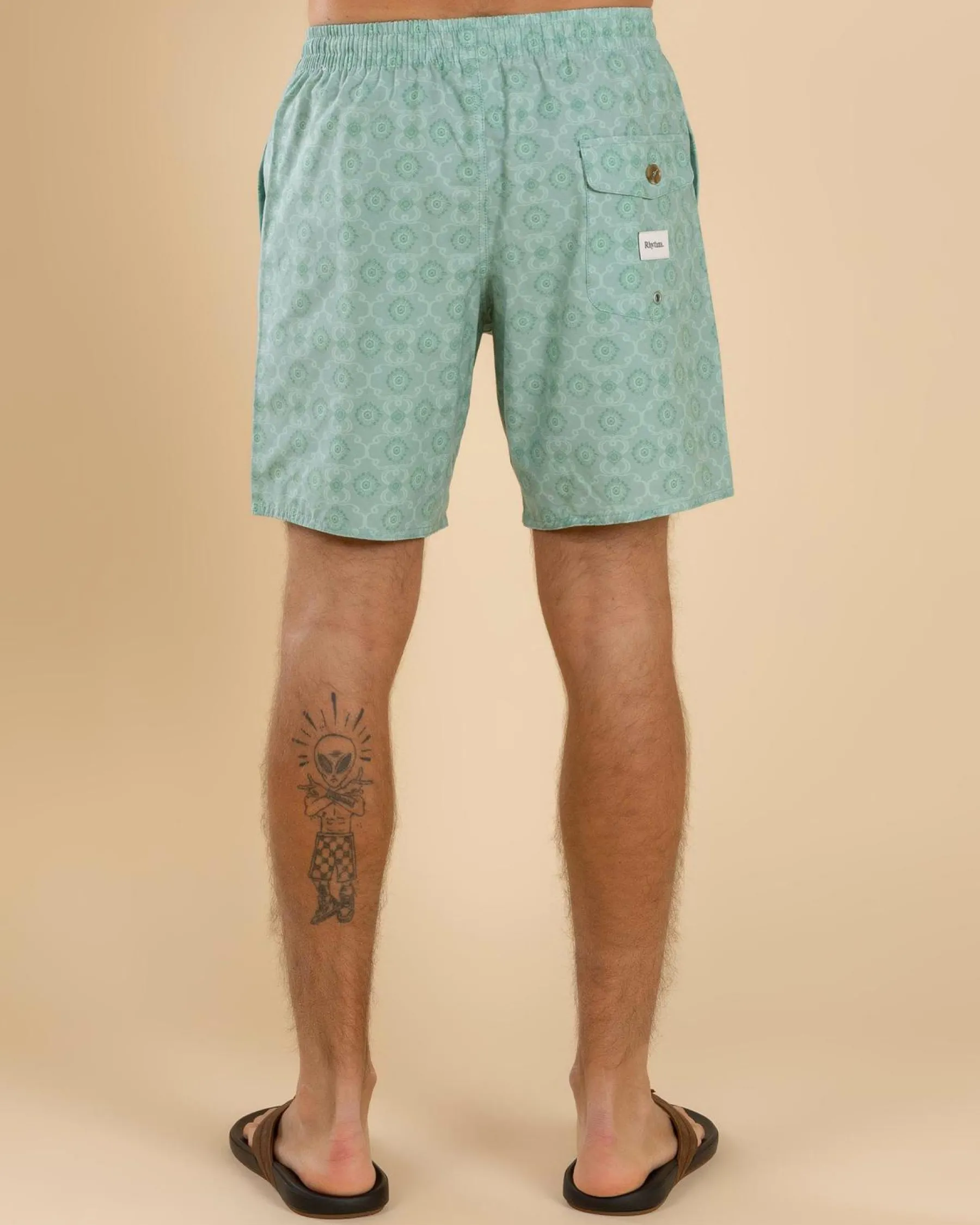 Board Shorts|Shorts & Bottoms*Rhythm Tile Beach Shorts Sea Foam