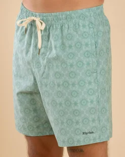 Board Shorts|Shorts & Bottoms*Rhythm Tile Beach Shorts Sea Foam