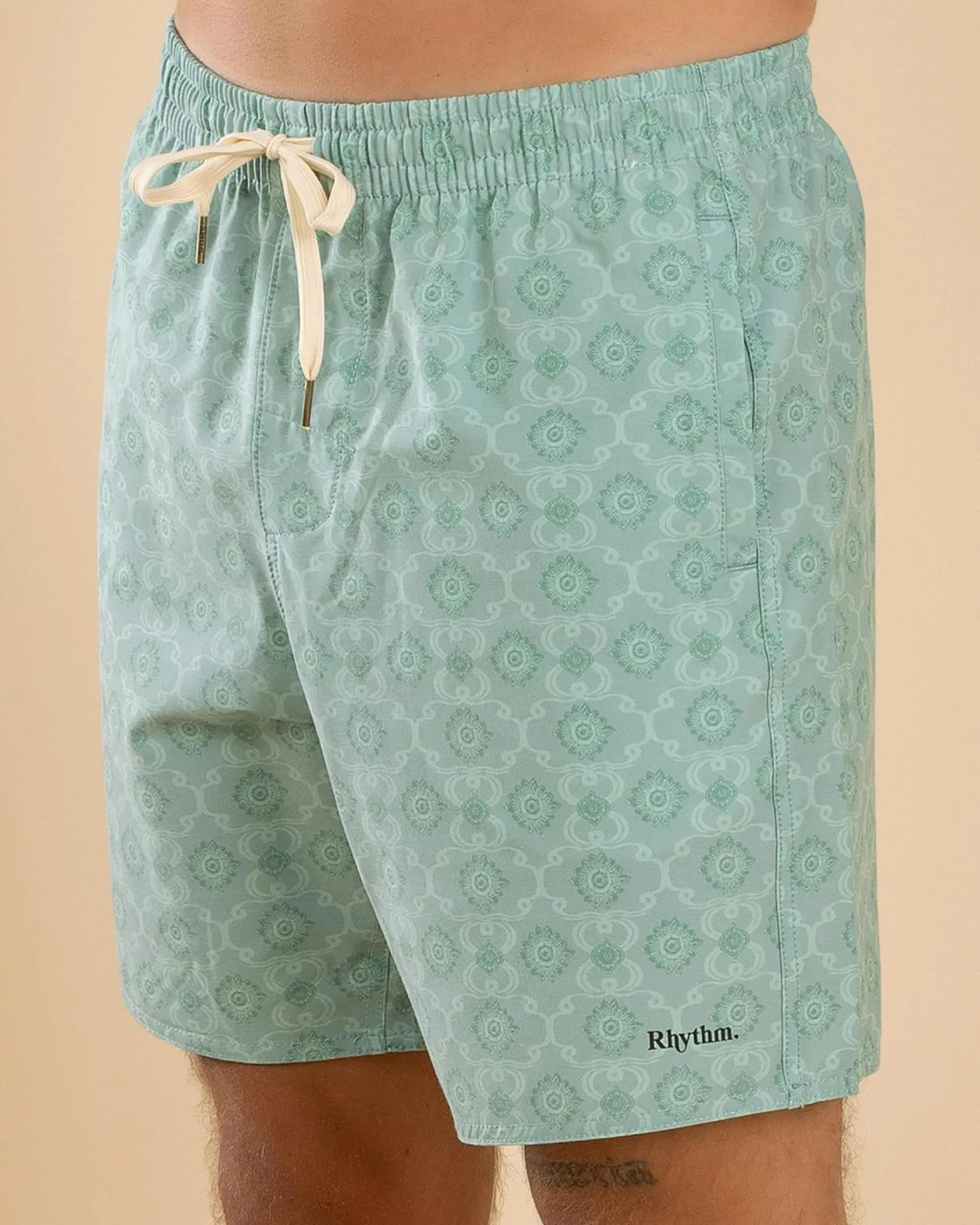 Board Shorts|Shorts & Bottoms*Rhythm Tile Beach Shorts Sea Foam
