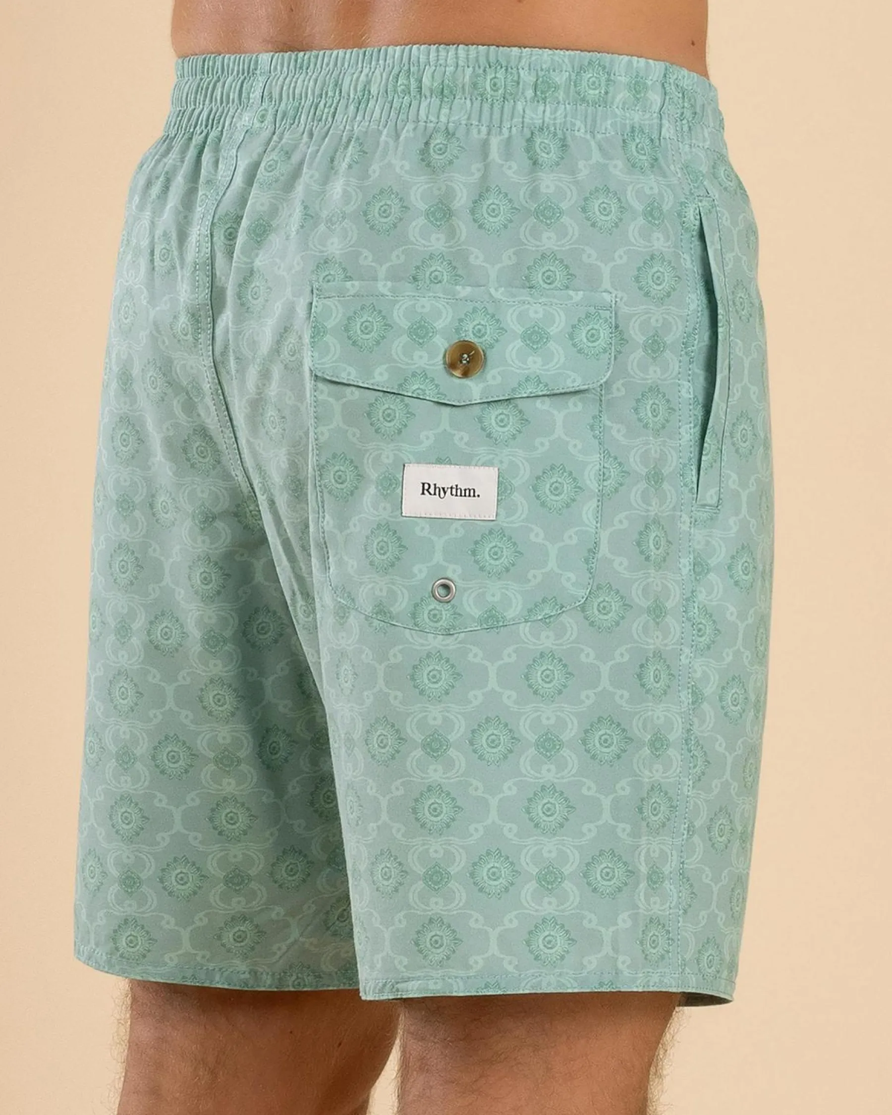 Board Shorts|Shorts & Bottoms*Rhythm Tile Beach Shorts Sea Foam