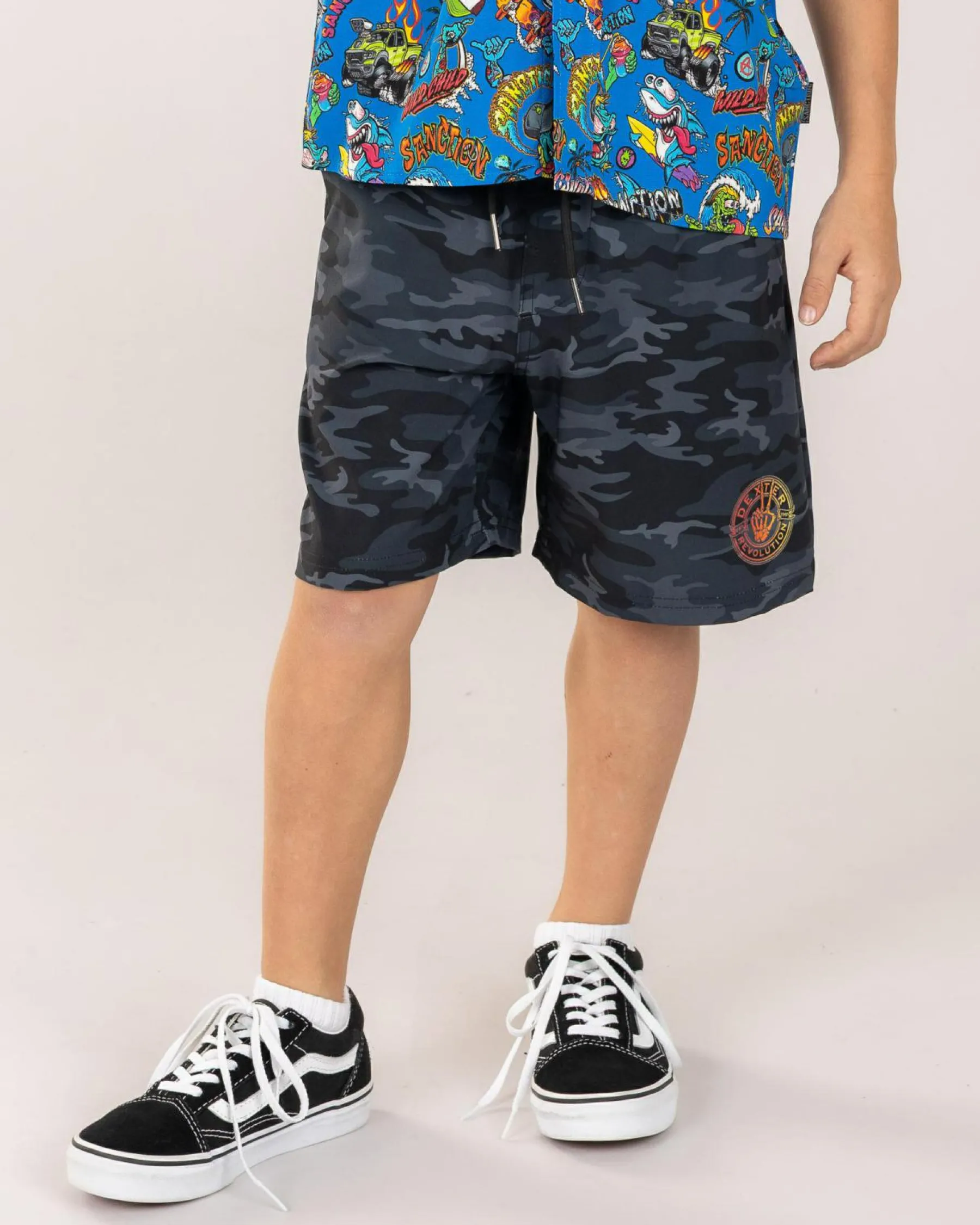 Toddlers|Shorts & Bottoms*Dexter Toddlers' Cloak Elastic Waist Shorts Black Camo