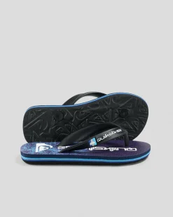 Flip Flops & Sandals*Quiksilver Toddlers' Moncata Art SPKD Thongs Black/blue/grey
