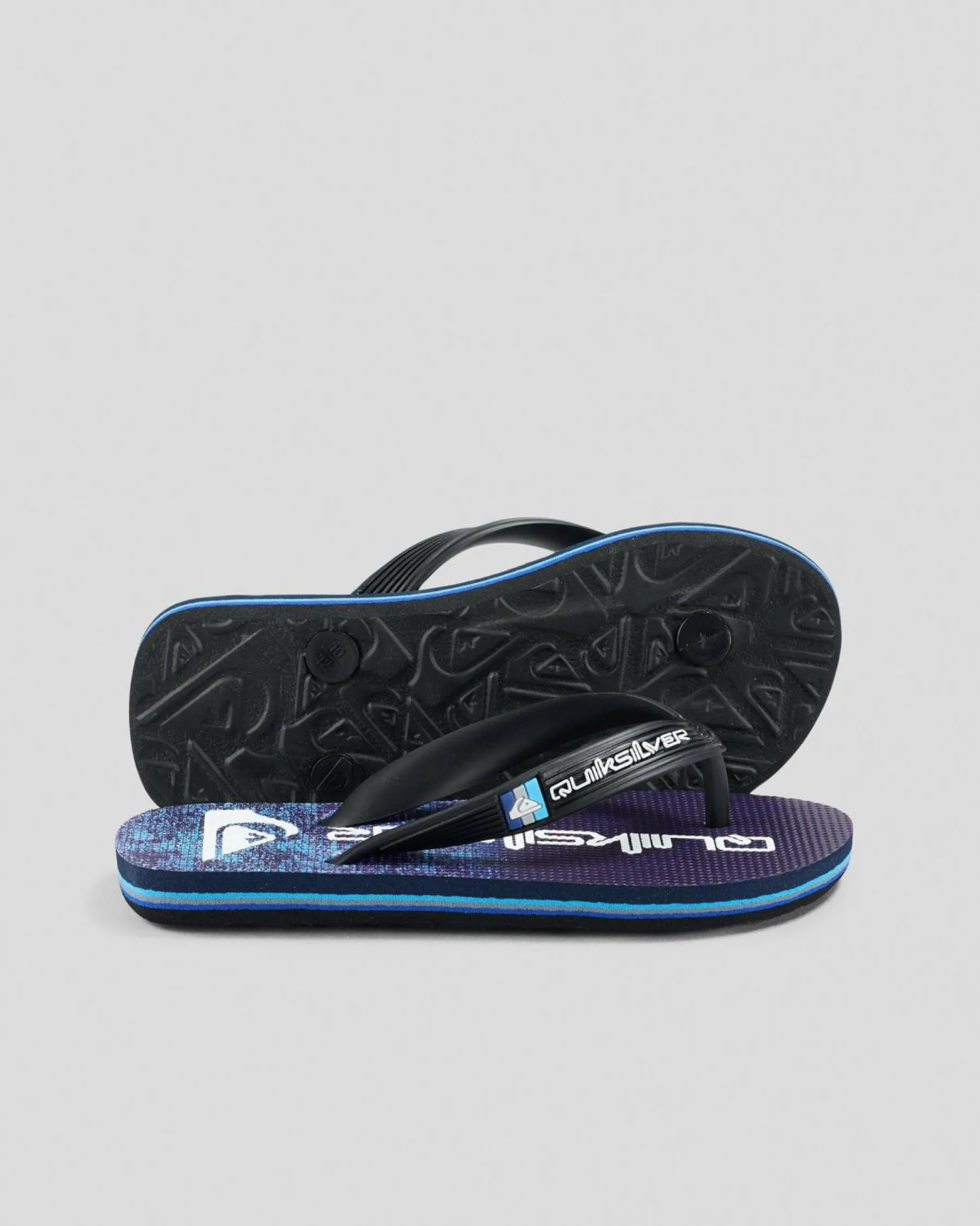 Flip Flops & Sandals*Quiksilver Toddlers' Moncata Art SPKD Thongs Black/blue/grey