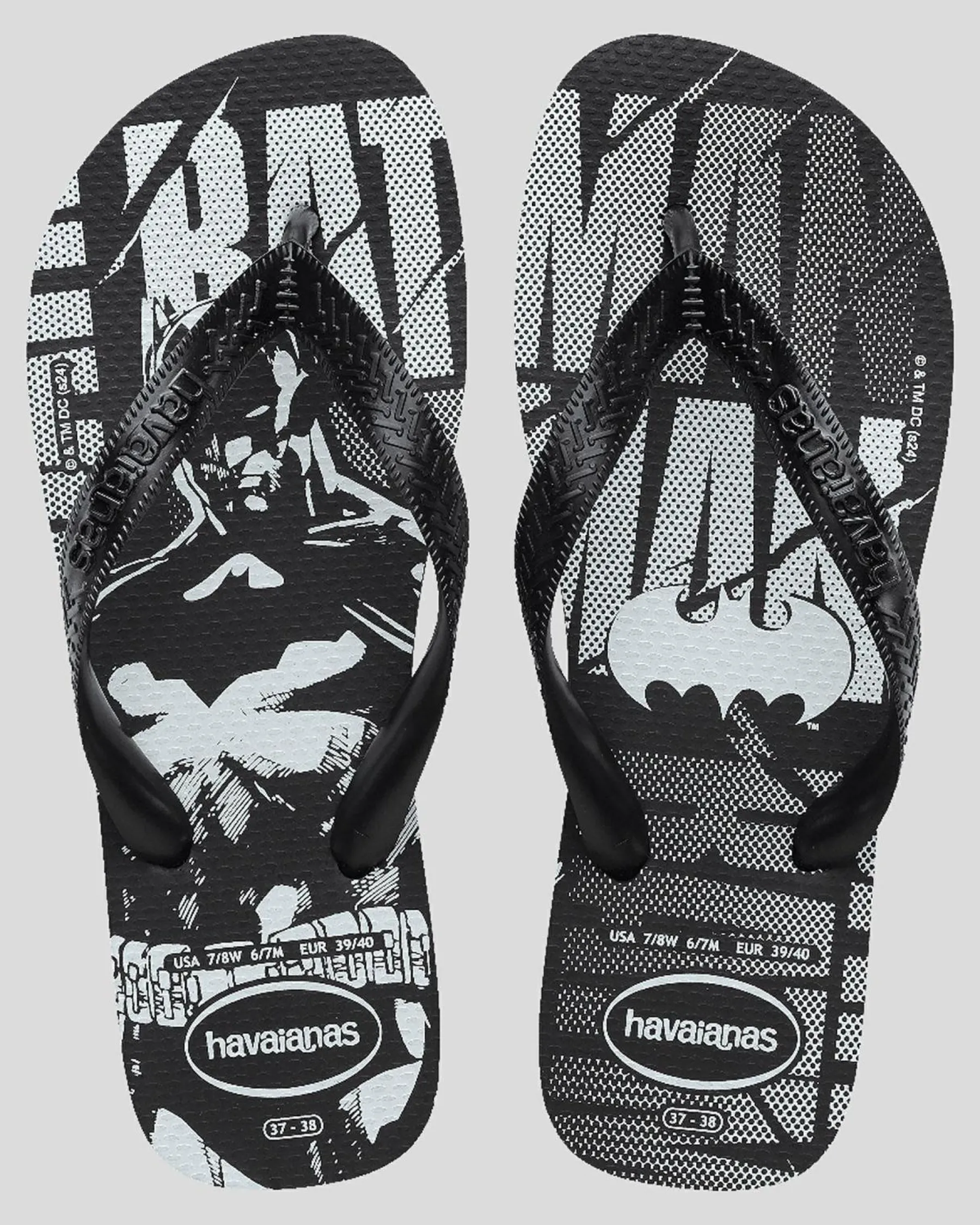 Flip Flops & Sandals*Havaianas Top DC Logomania Batman Thongs Black
