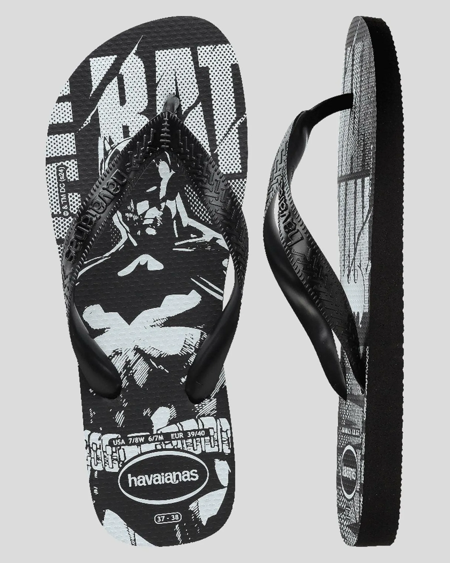Flip Flops & Sandals*Havaianas Top DC Logomania Batman Thongs Black