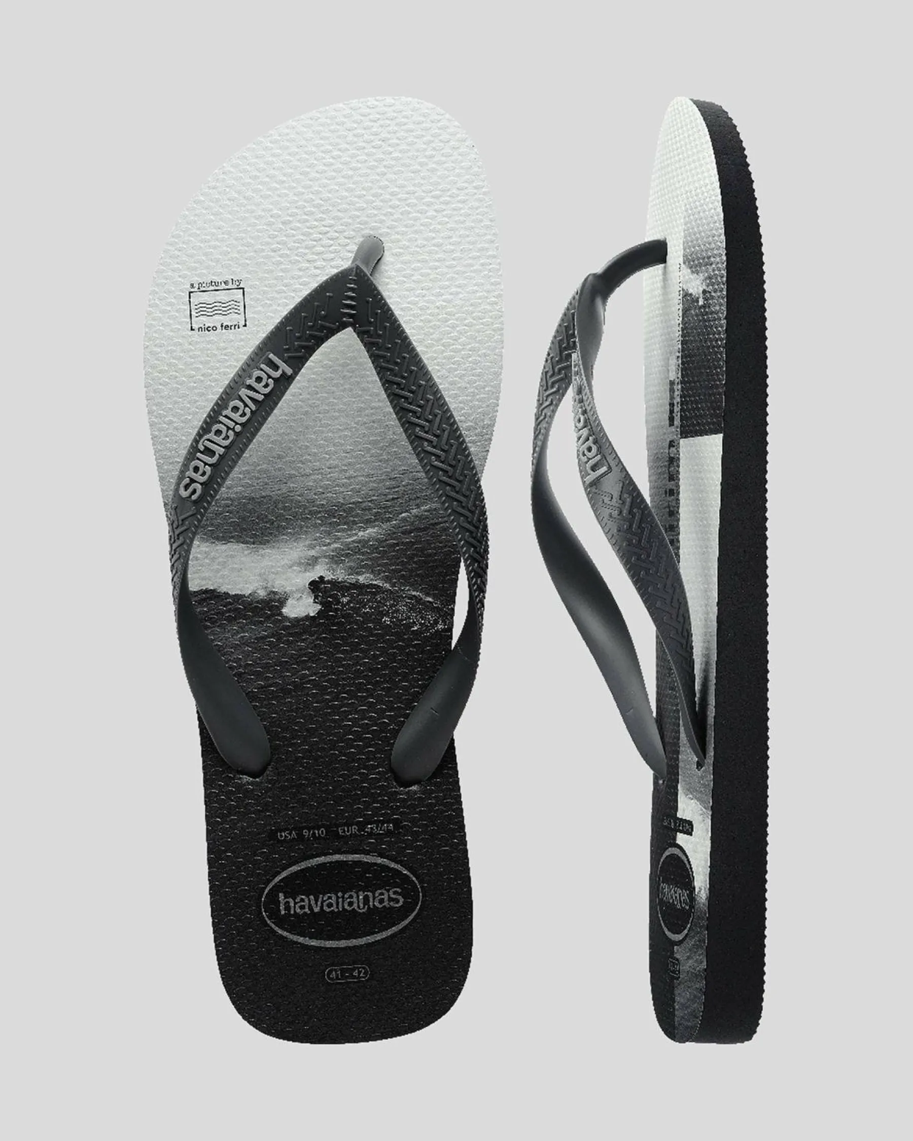 Flip Flops & Sandals*Havaianas Top Surfer Thongs New Graphite/new Graphite