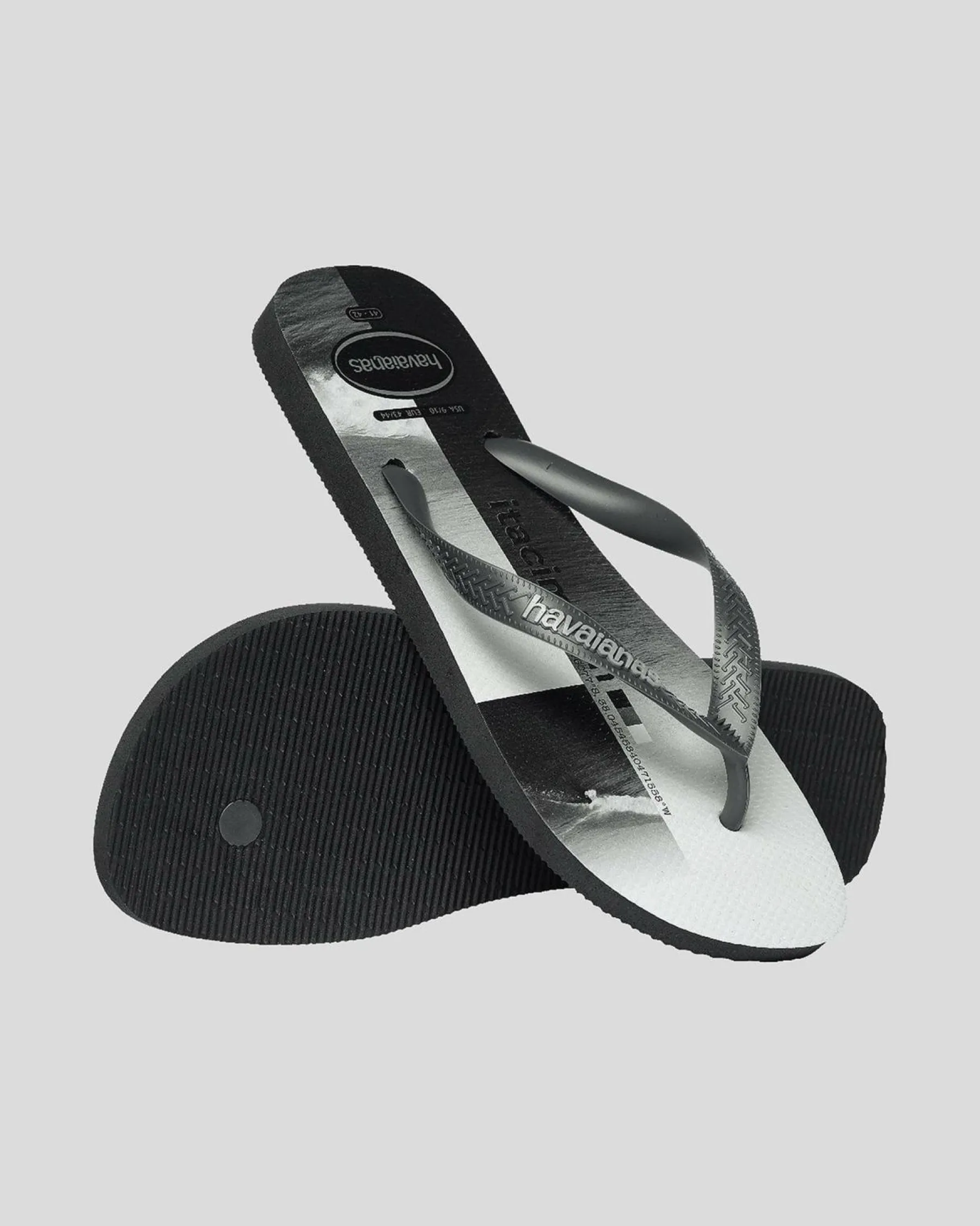 Flip Flops & Sandals*Havaianas Top Surfer Thongs New Graphite/new Graphite