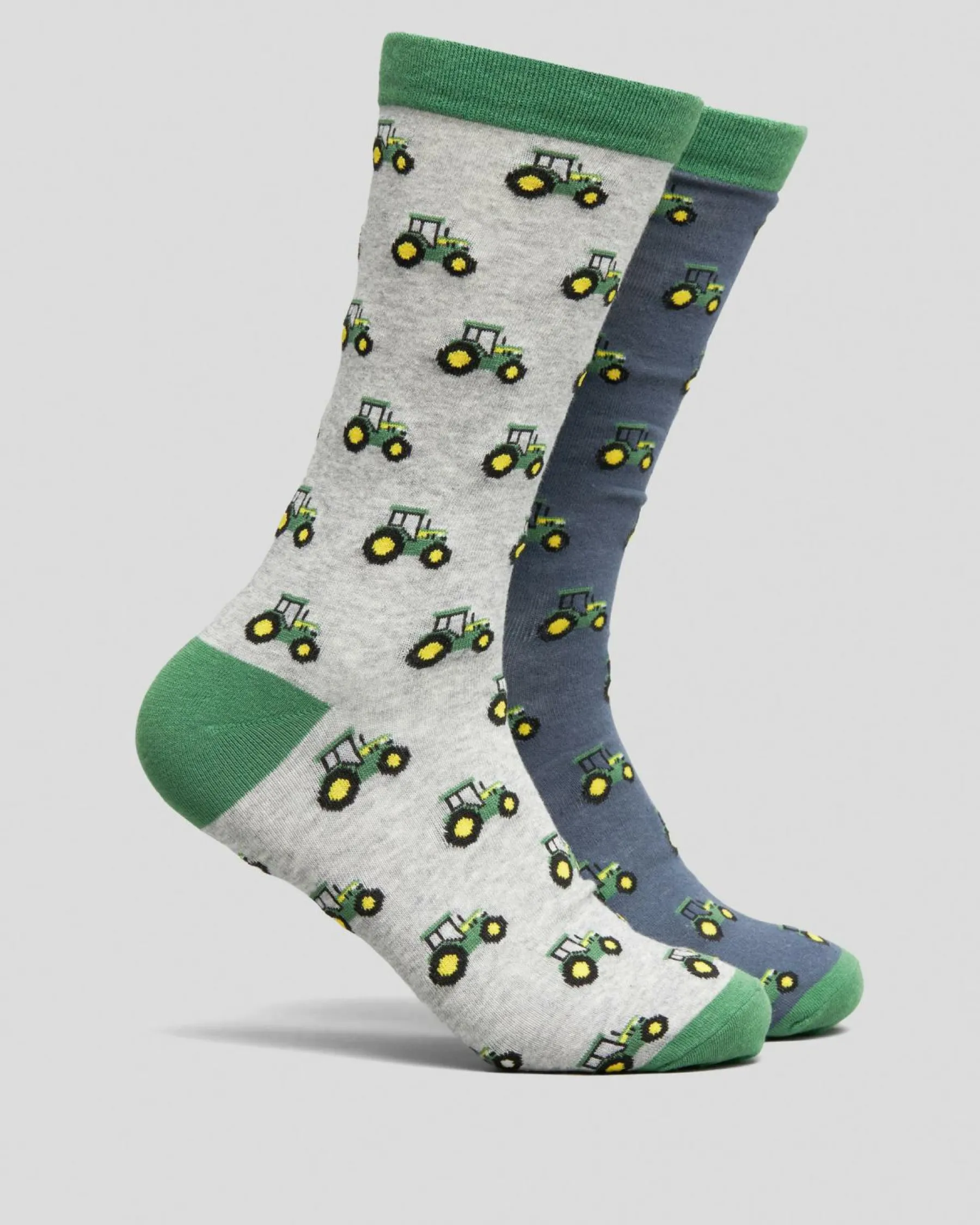 Socks*John Deere Tractor Row Fashion Socks Crew 2 Pack Multi