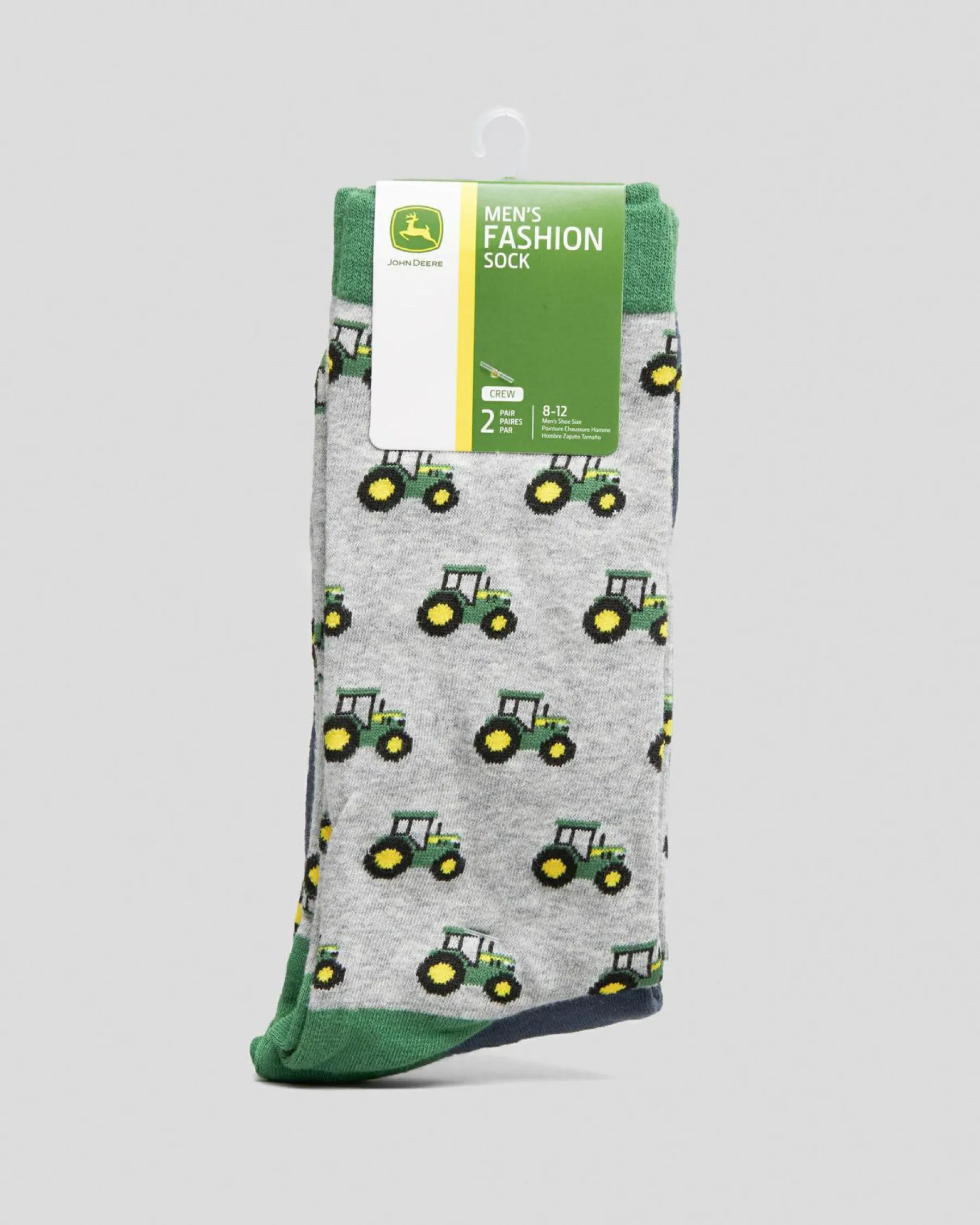 Socks*John Deere Tractor Row Fashion Socks Crew 2 Pack Multi