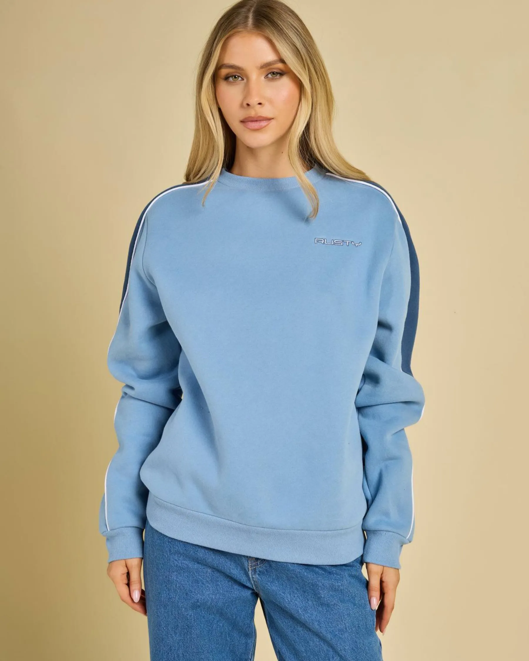 Jumpers & Hoodies*Rusty Two Timer Crewneck Sweatshirt Glacier Lake