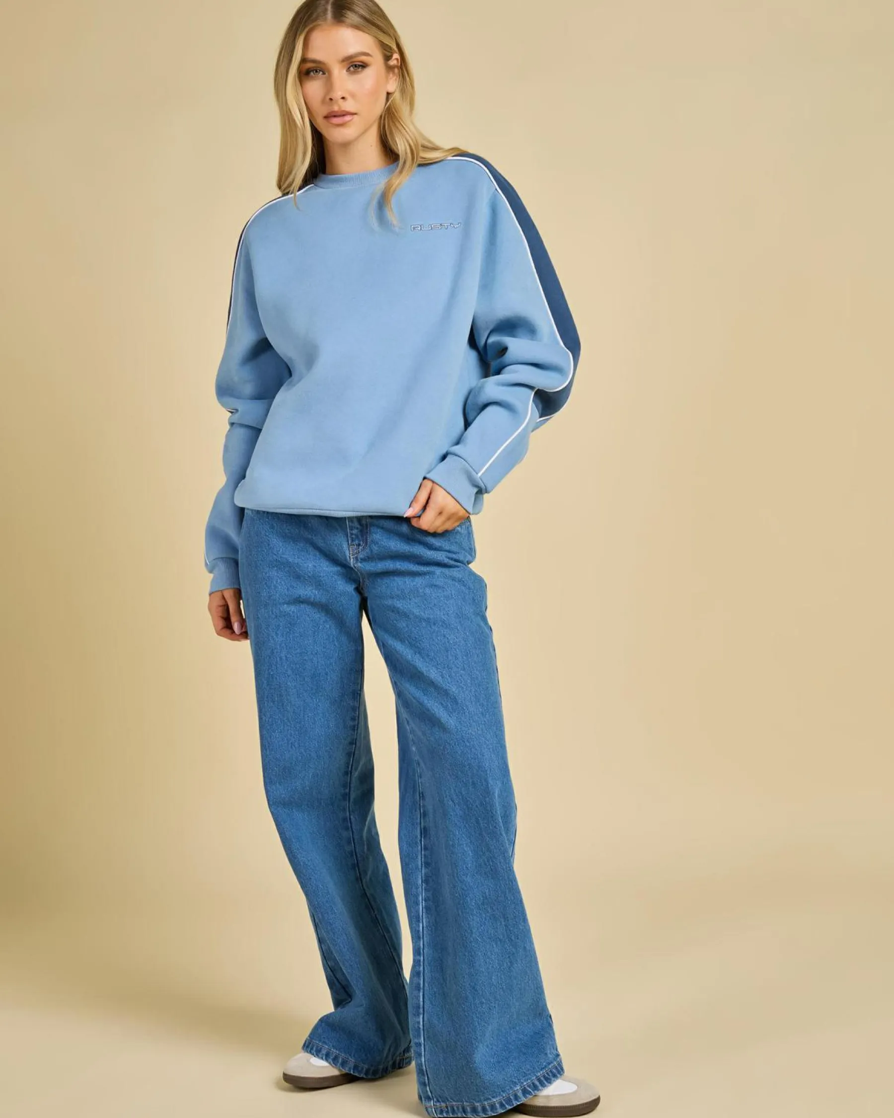 Jumpers & Hoodies*Rusty Two Timer Crewneck Sweatshirt Glacier Lake