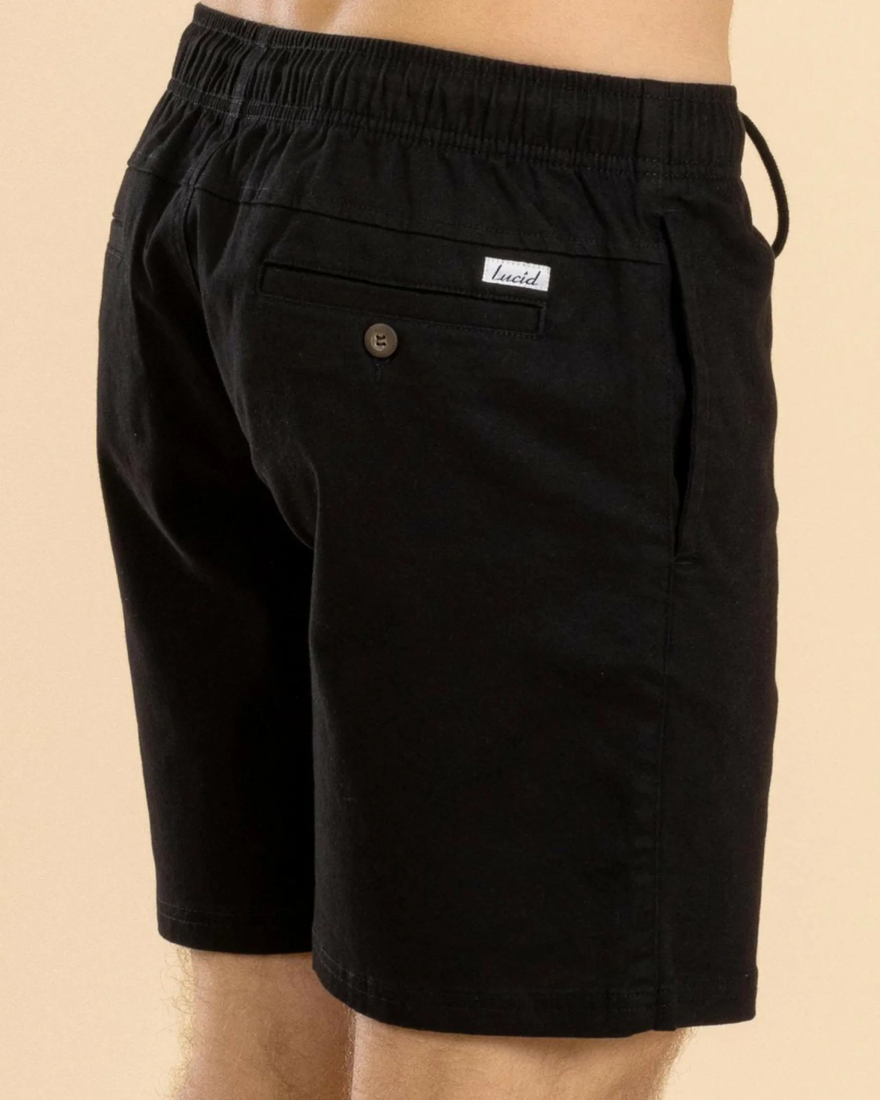 Shorts & Bottoms*Lucid Urbane Elastic Waist Shorts Black