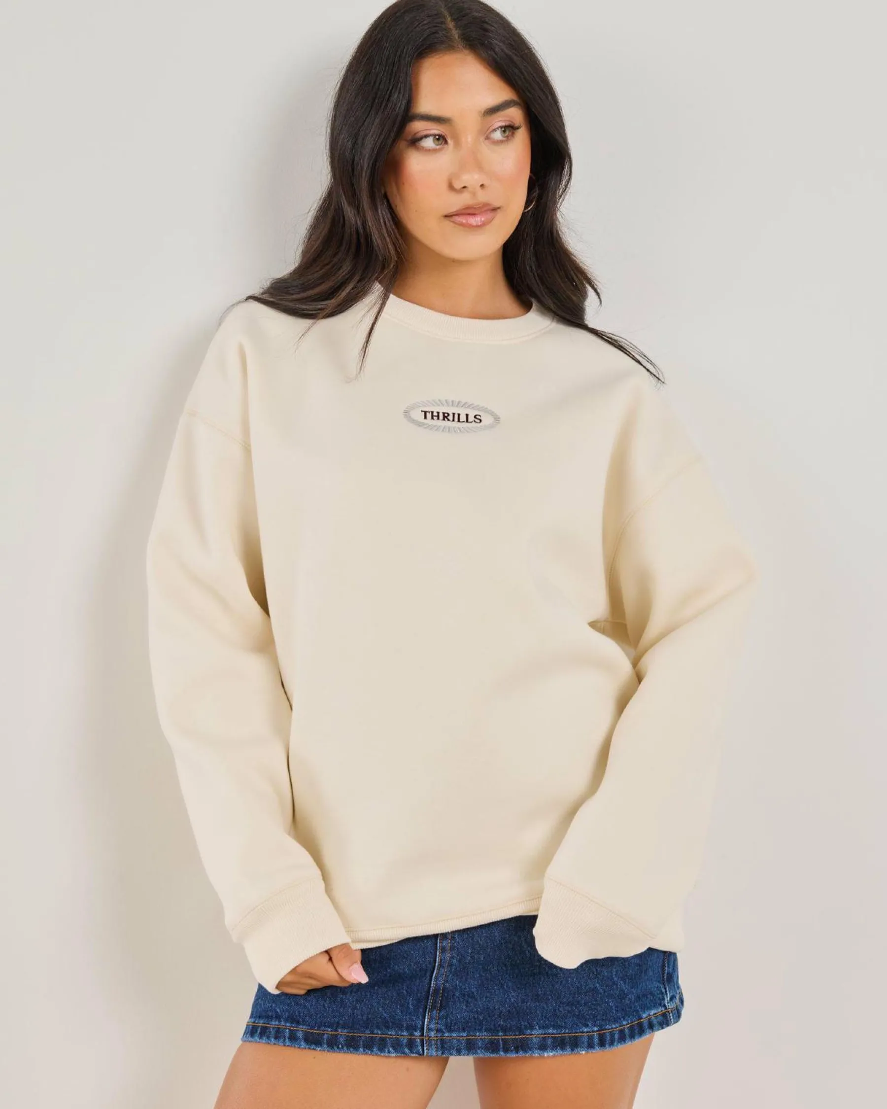 Clearance Vanished Slouch Crew Sweatshirt Women Jumpers & Hoodies