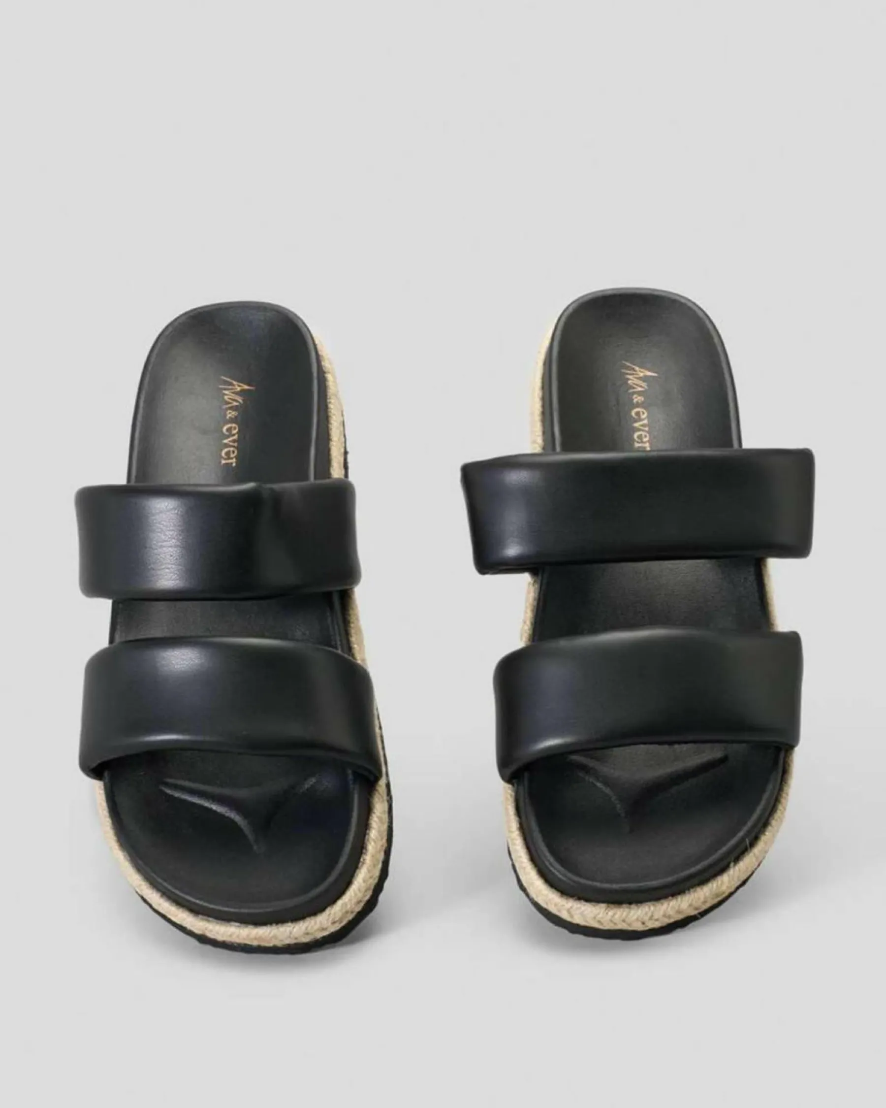 Sandals*Ava And Ever Vienna Slide Sandals Black