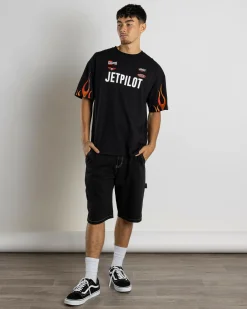 Tops & T-Shirts*Jetpilot Vintage Flames T-Shirt Black