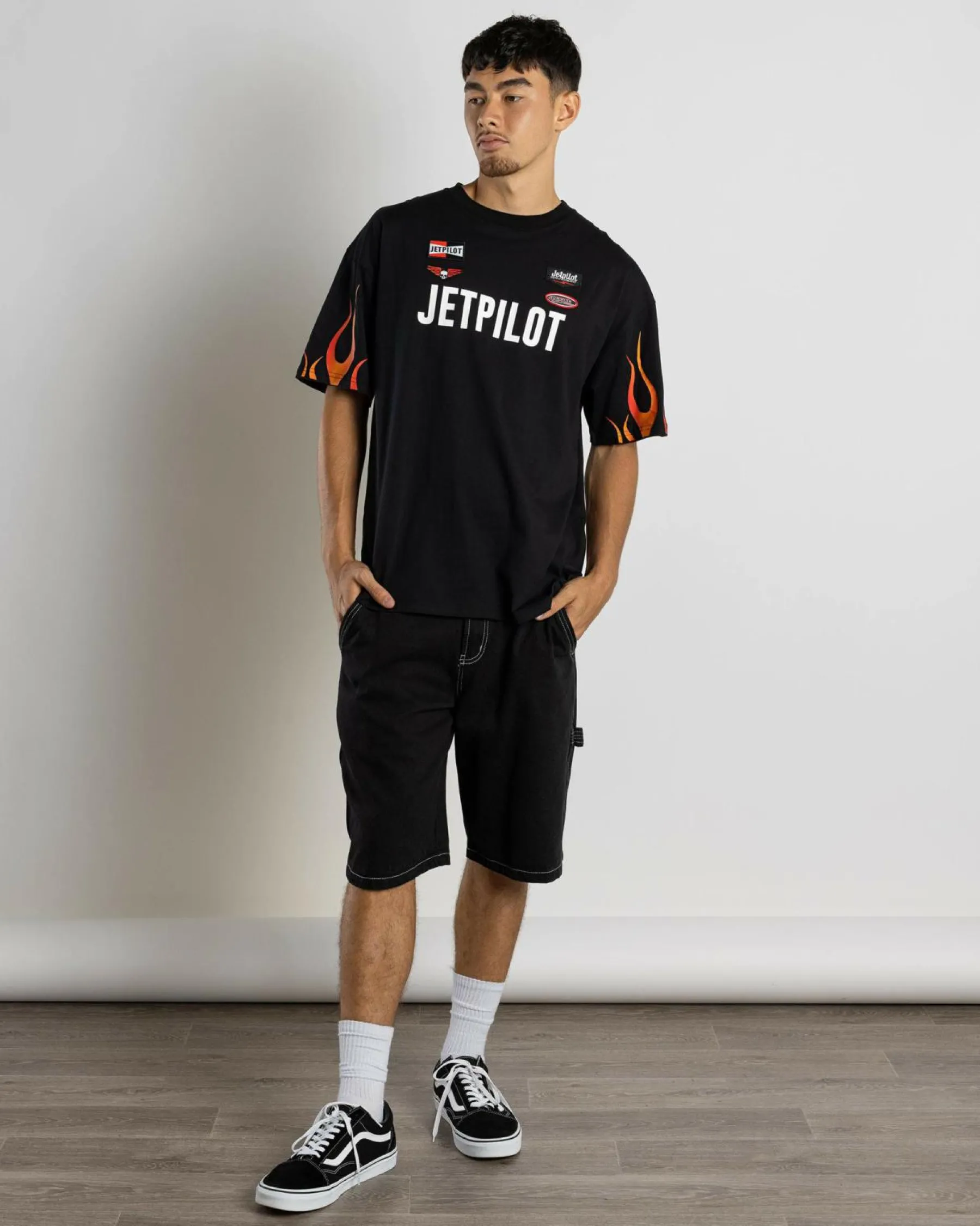 Tops & T-Shirts*Jetpilot Vintage Flames T-Shirt Black