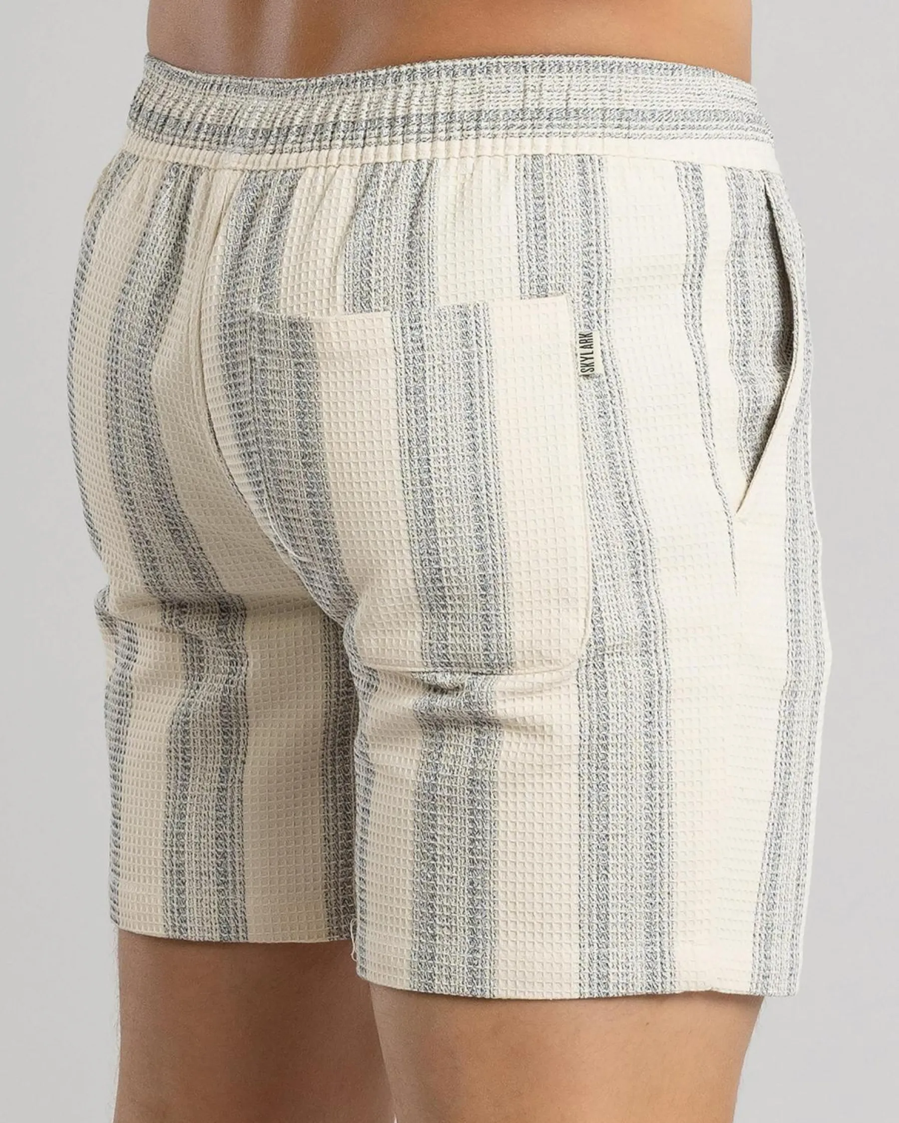 Shorts & Bottoms*Skylark Waffle Elastic Waist Shorts Off White