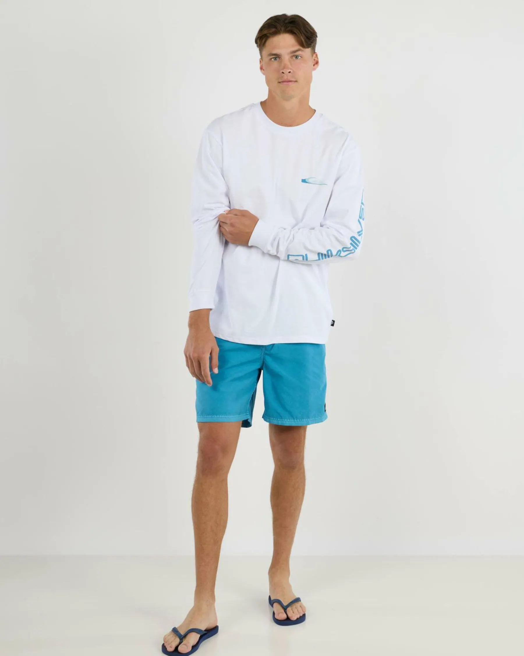 Tops & T-Shirts*Quiksilver Warp Drive Long Sleeve T-Shirt White