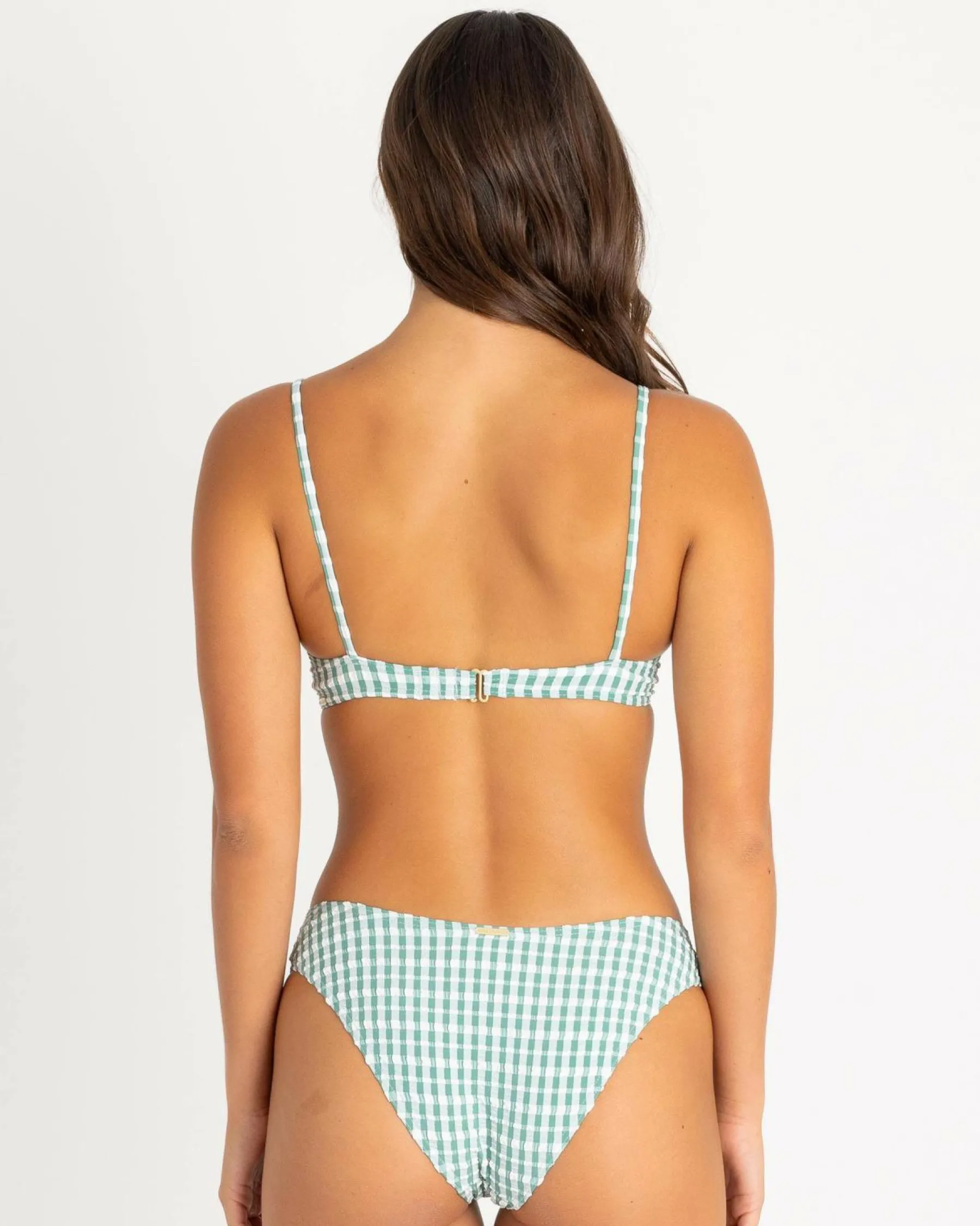 Bikinis*Billabong Wave Check Ella Underwire Bikini Top Island Green