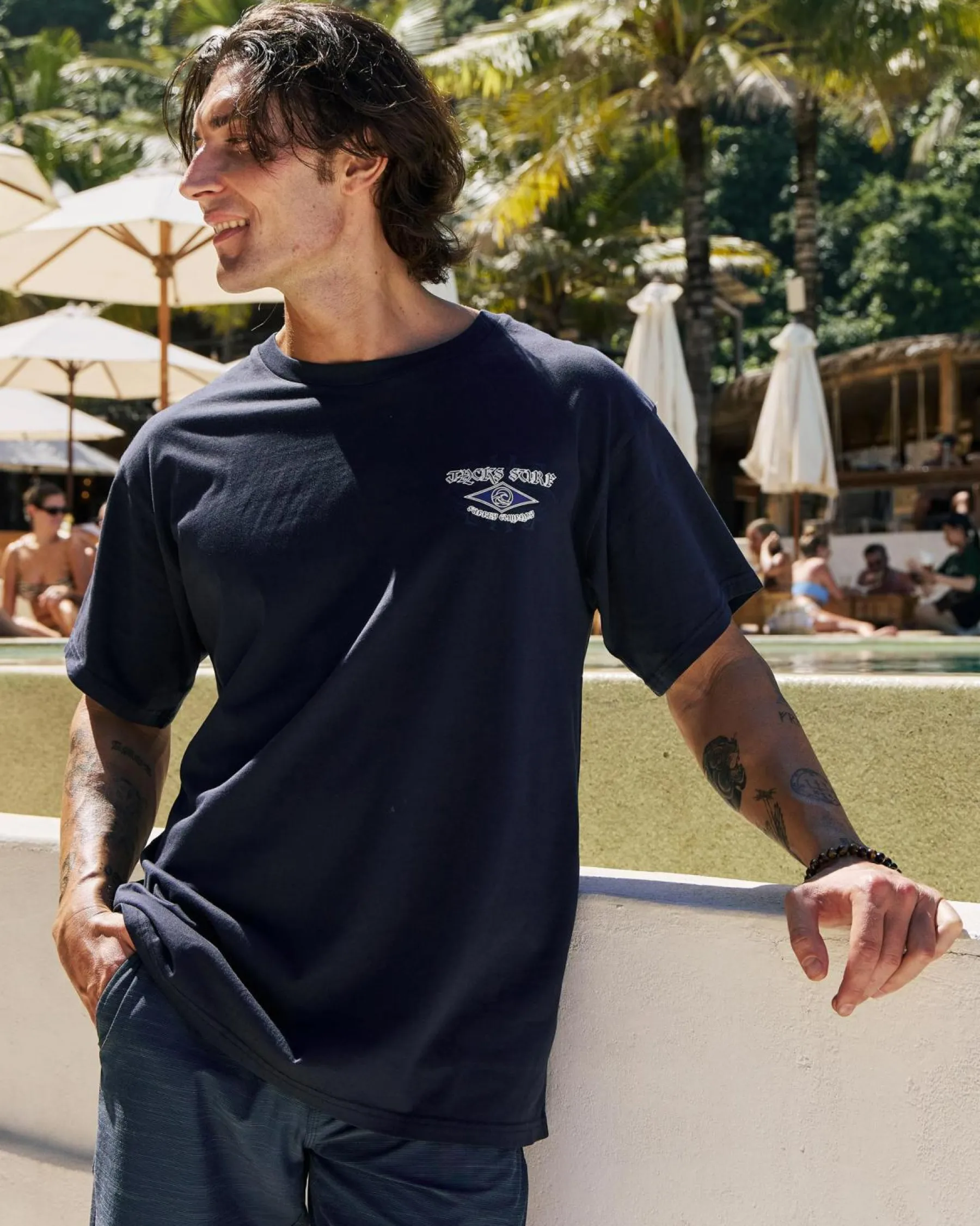 Tops & T-Shirts*Jacks Wavecrest T-Shirt Washed Navy