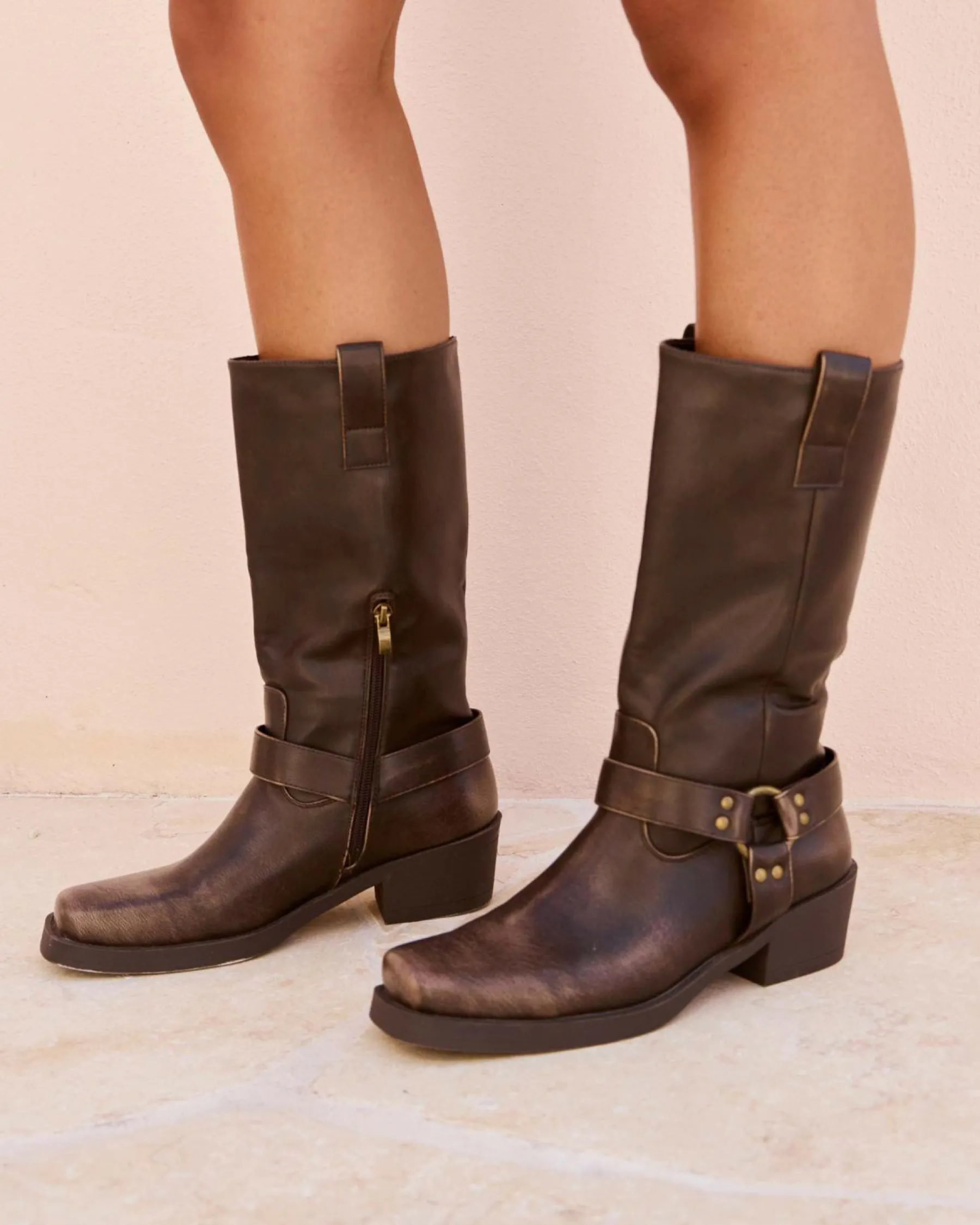 Boots*Ava And Ever Wild West Boots Washed Brown
