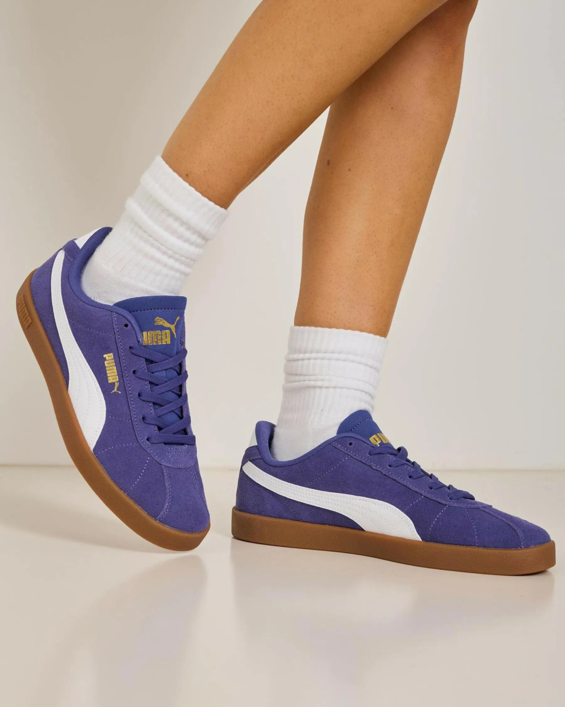 Sneakers*Puma Womens Club II Shoes Blue Crystal-puma White-gum