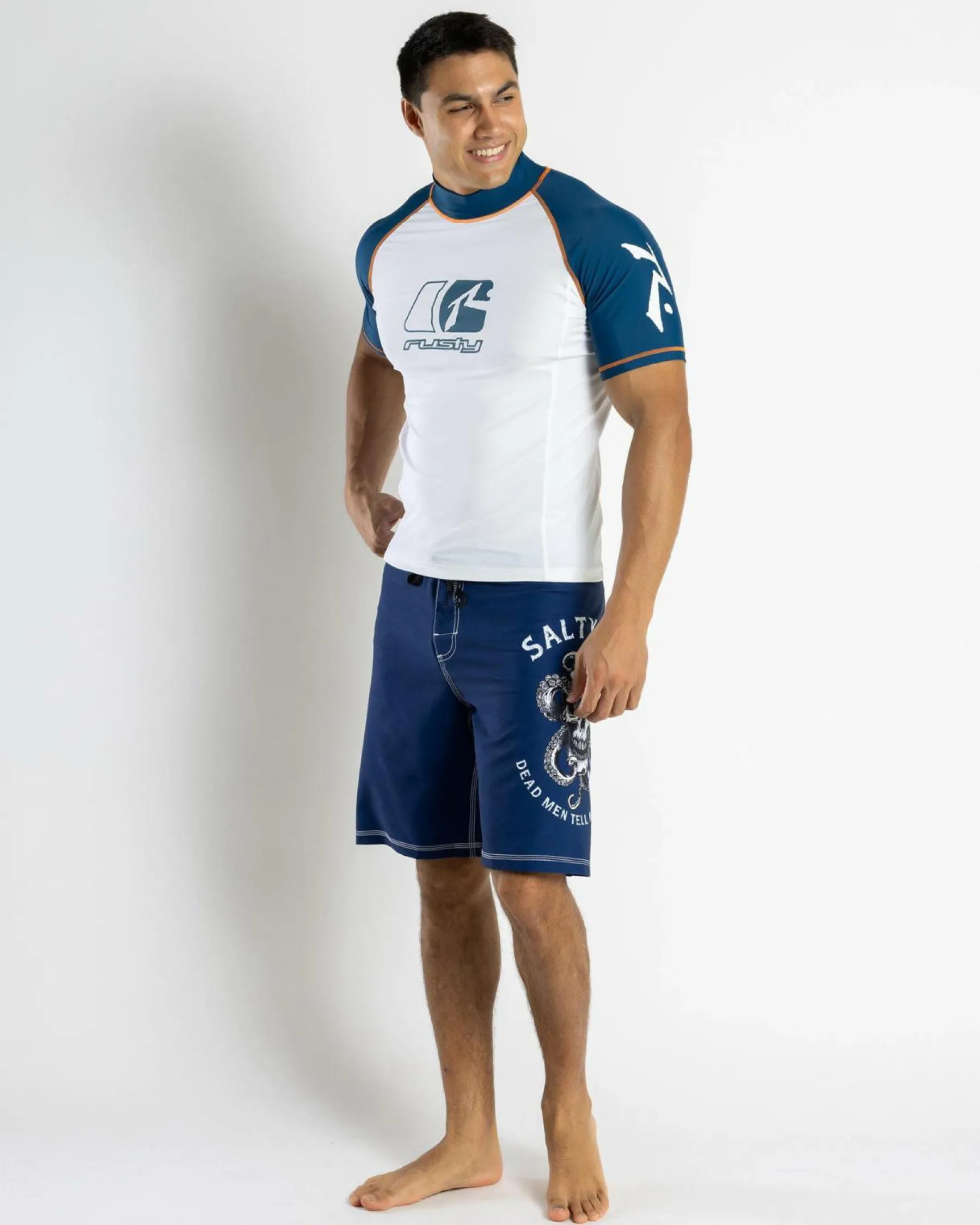 Rashies*Rusty Y2SHAY Short Sleeve Wetshirt White / Navy
